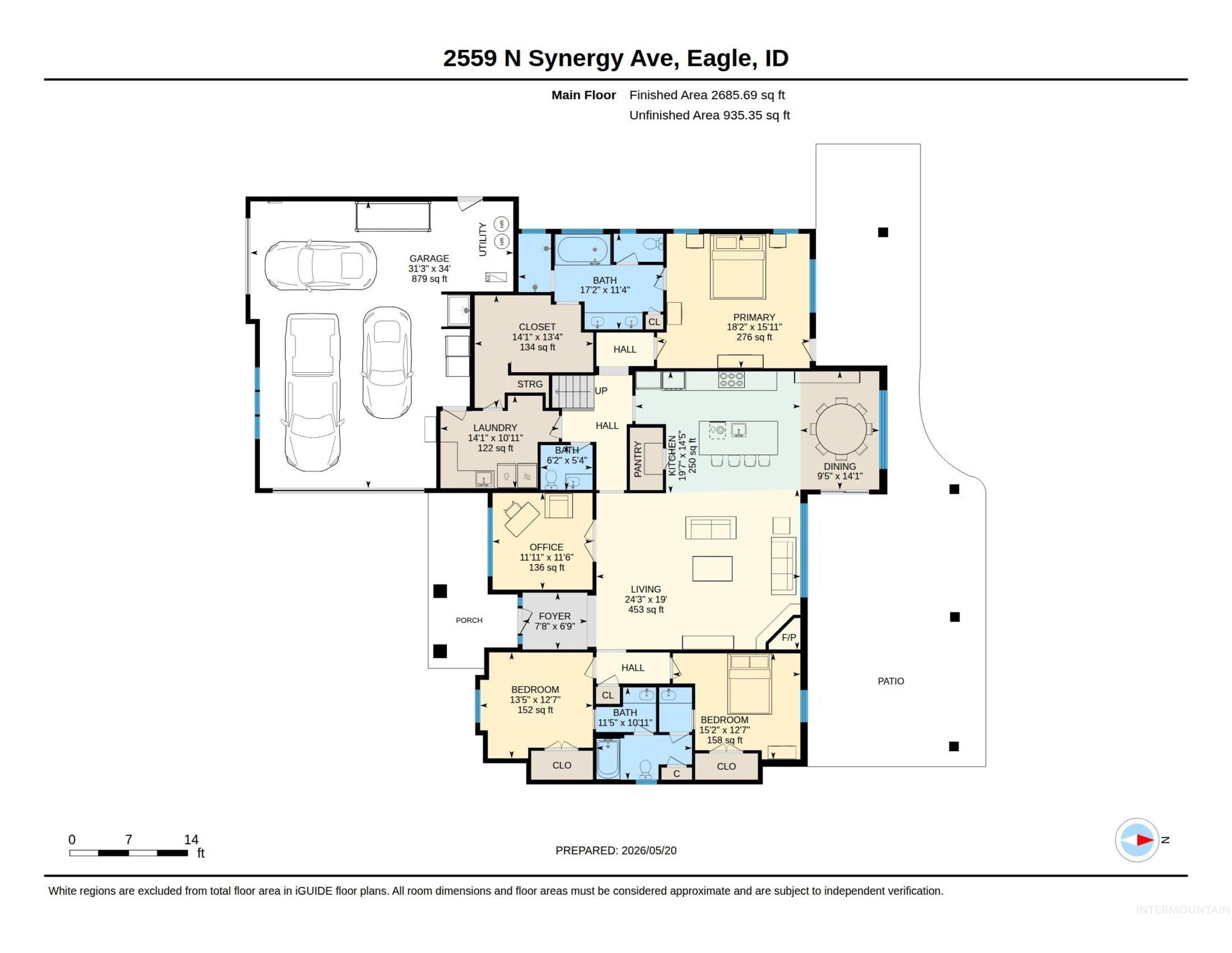 2559 N Synergy Ave., Eagle, Idaho 83616, 4 Bedrooms, 3.5 Bathrooms, Residential For Sale, Price $1,170,000, 98987021