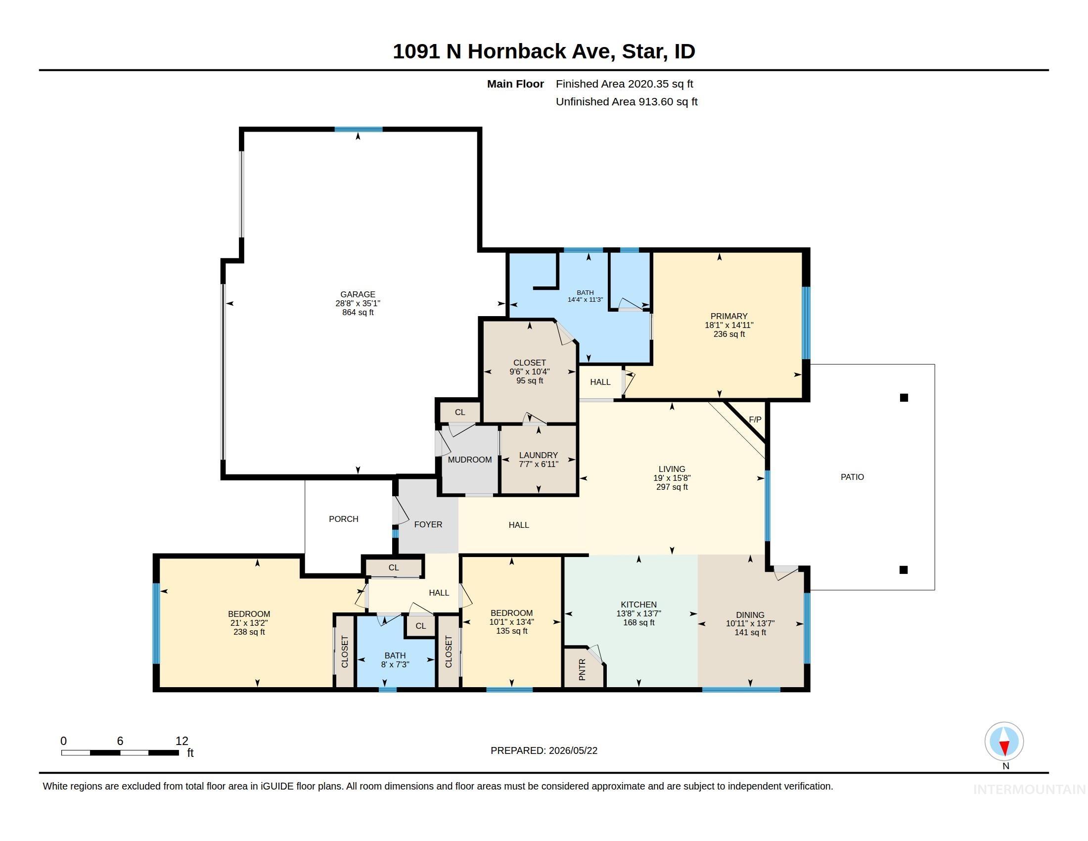 1091 N Hornback Ave, Star, Idaho 83669, 3 Bedrooms, 2 Bathrooms, Residential For Sale, Price $605,000, 98987450