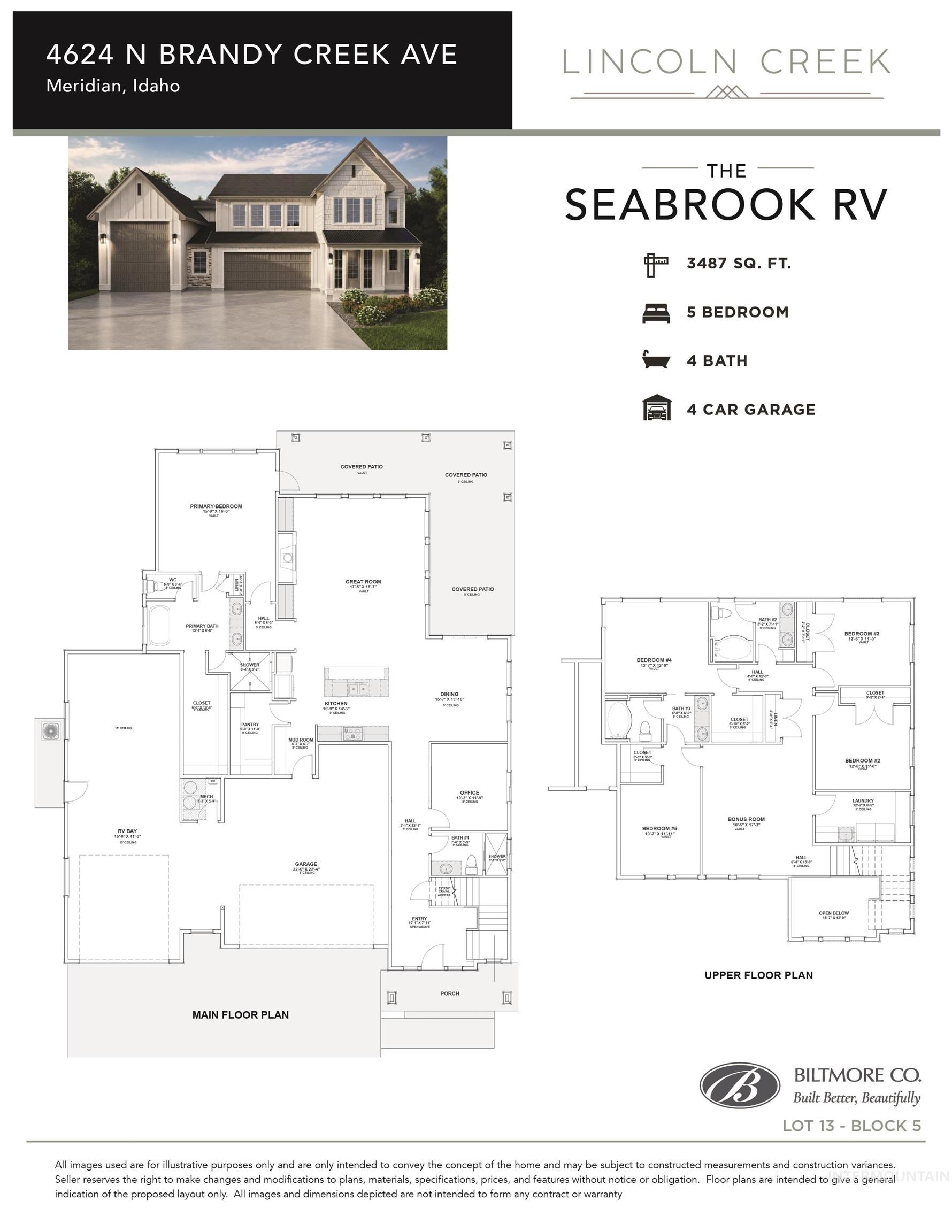 4624 N Brandy Creek Ave, Meridian, Idaho 83646, 5 Bedrooms, 4 Bathrooms, Residential For Sale, Price $989,900, 98988270