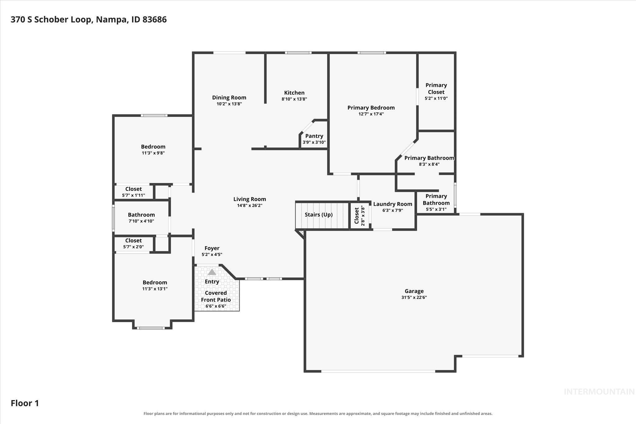 370 S Schober Loop, Nampa, Idaho 83686, 3 Bedrooms, 2 Bathrooms, Residential For Sale, Price $429,900, 98988358
