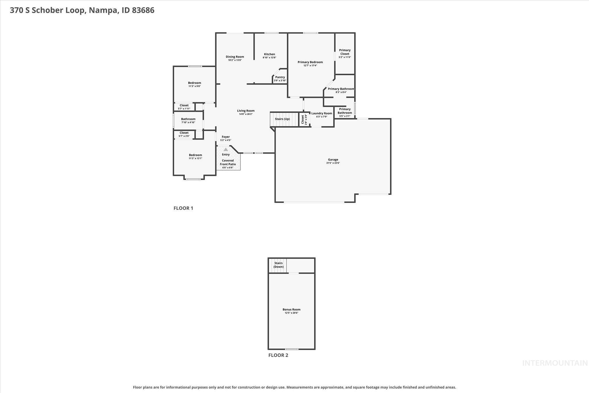370 S Schober Loop, Nampa, Idaho 83686, 3 Bedrooms, 2 Bathrooms, Residential For Sale, Price $429,900, 98988358