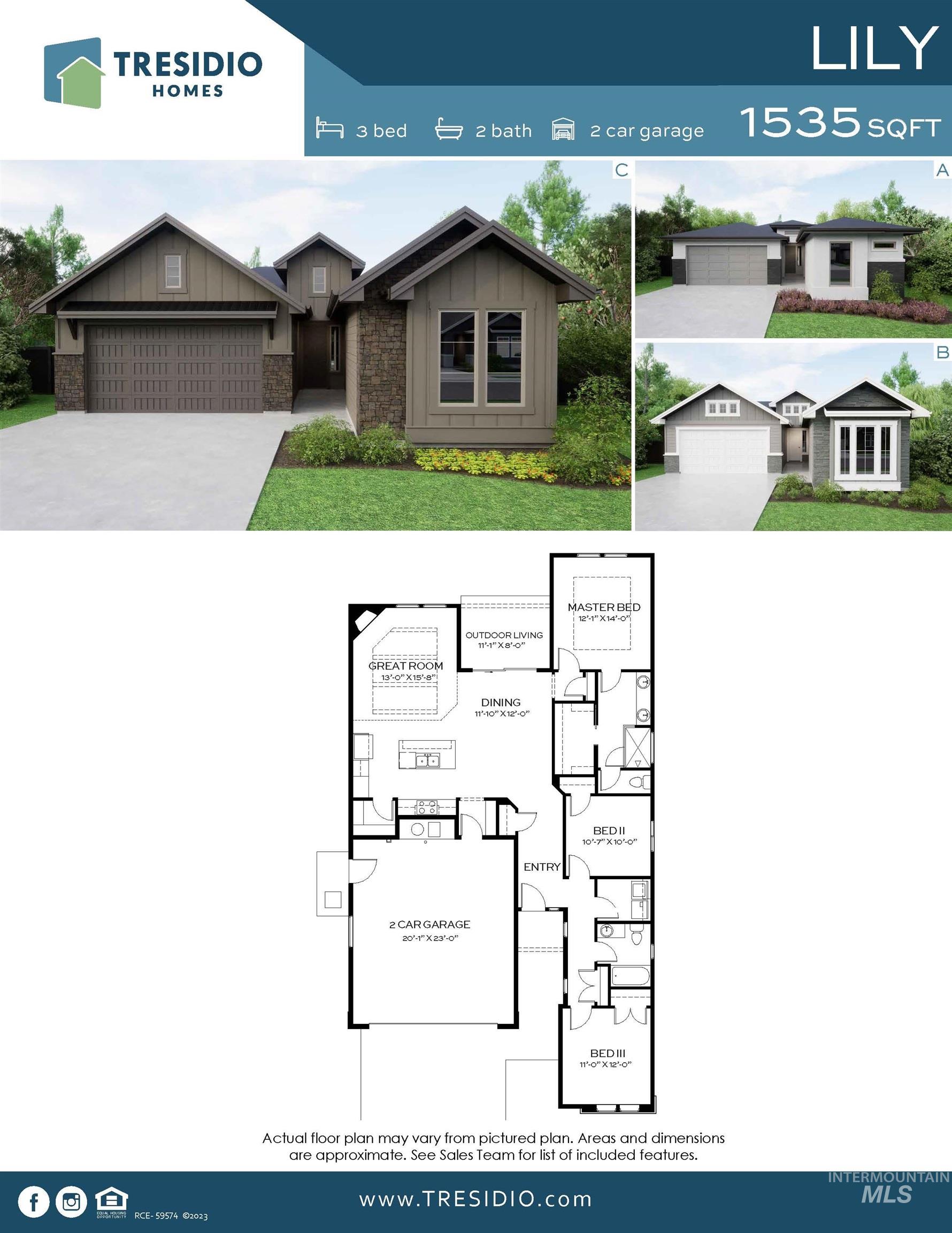 2203 E Sweet Pearl St., Kuna, Idaho 83634, 3 Bedrooms, 2 Bathrooms, Residential For Sale, Price $549,880,MLS 98988832