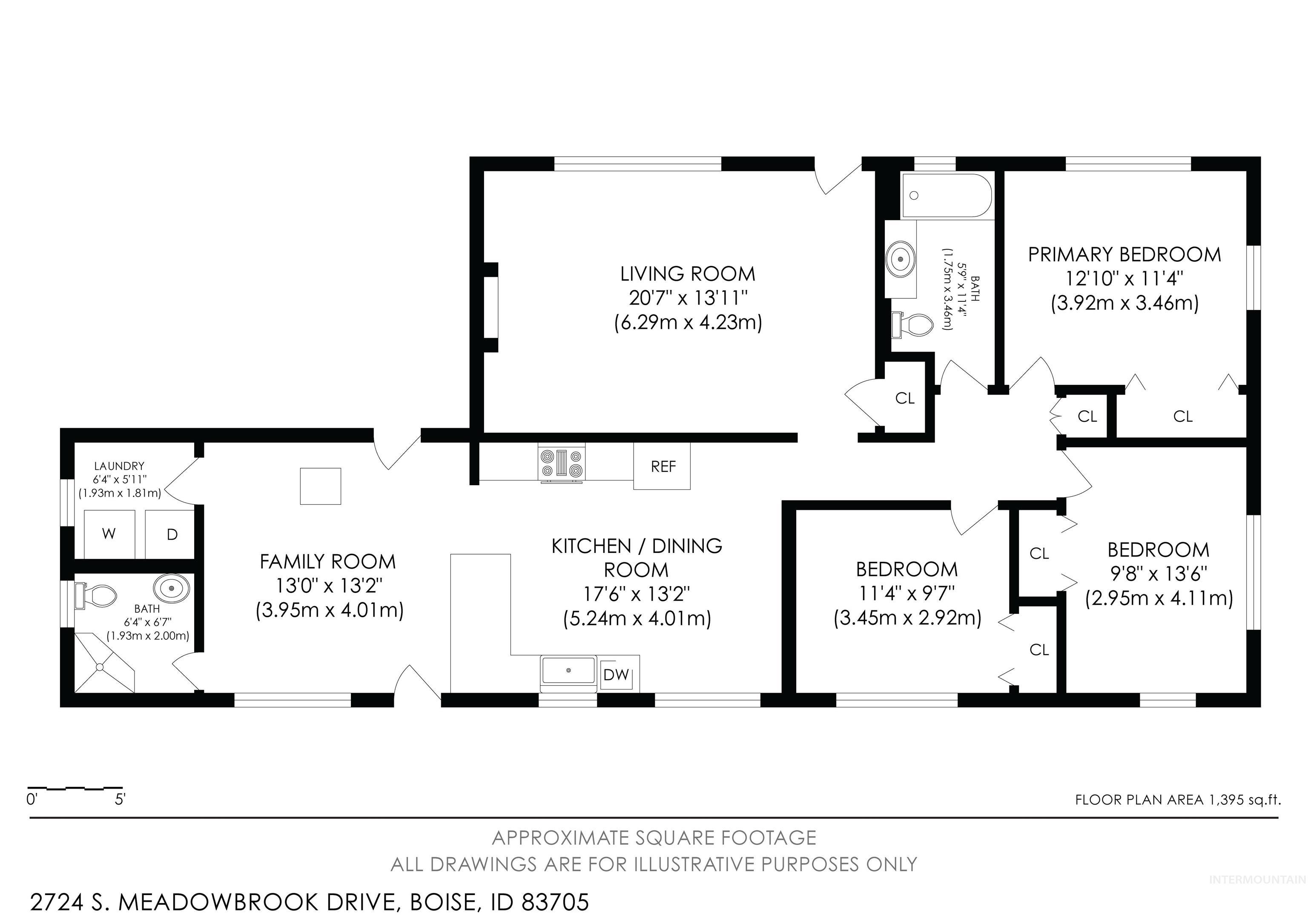2724 S Meadowbrook Dr., Boise, Idaho 83705, 3 Bedrooms, 2 Bathrooms, Residential For Sale, Price $535,000, 98989015