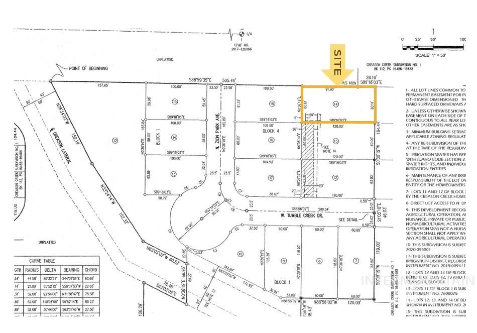 1422 W Tumble Creek Dr, Meridian, Idaho 83680, Land For Sale, Price $210,000,MLS 98989051