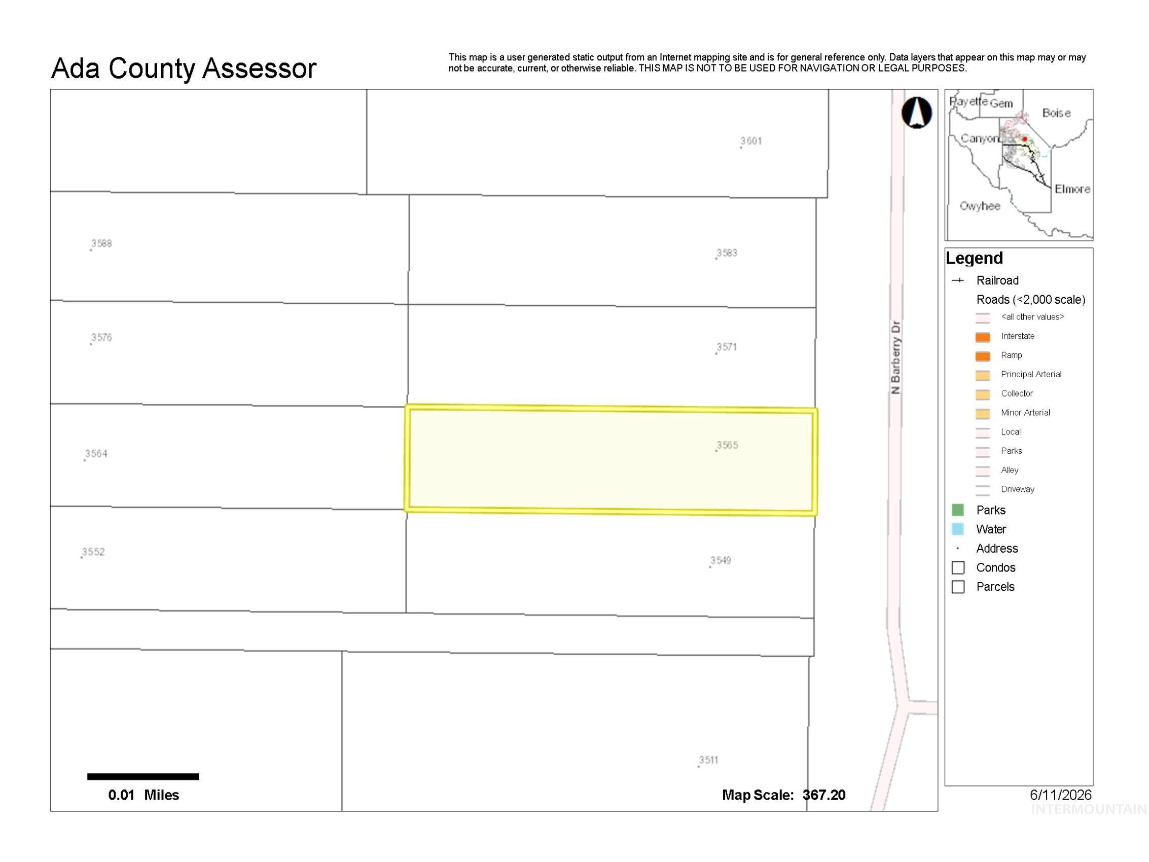 3565 N Barberry Dr, Boise, Idaho 83703, Land For Sale, Price $199,900, 98989839