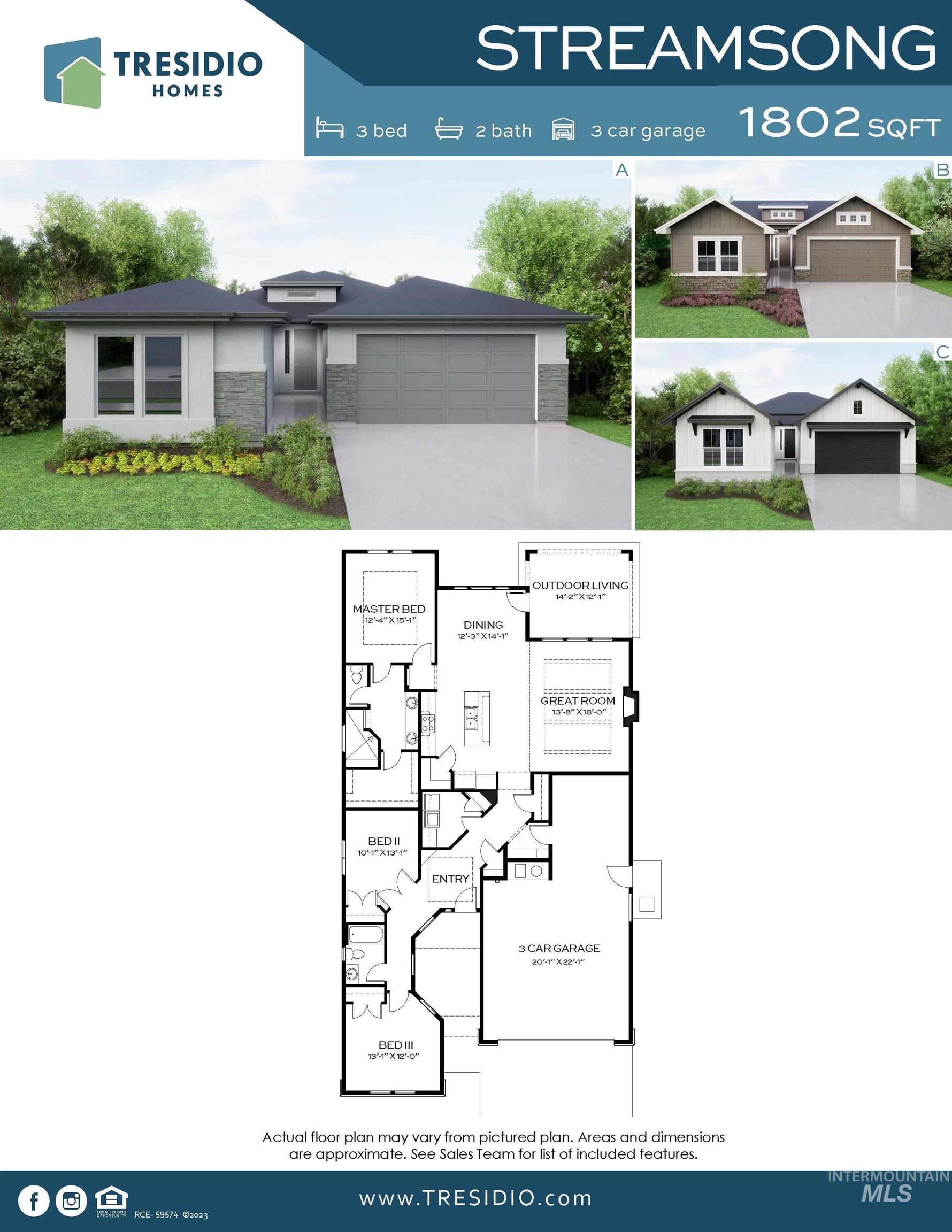 2118 E Rodeo Street, Kuna, Idaho 83634, 3 Bedrooms, 2 Bathrooms, Residential For Sale, Price $614,880,MLS 98989969