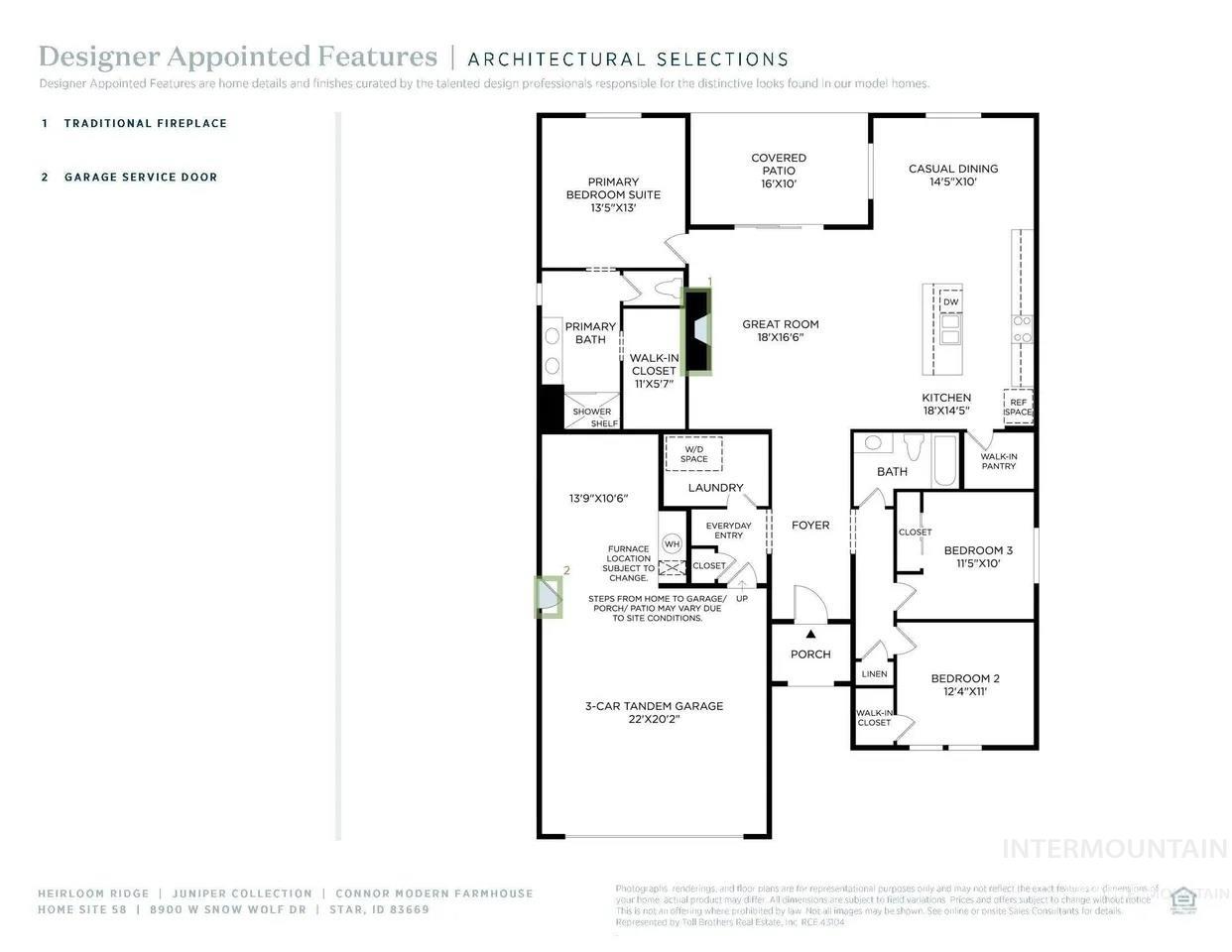 8900 W Snow Wolf Dr, Star, Idaho 83669, 3 Bedrooms, 2 Bathrooms, Residential For Sale, Price $549,900,MLS 98989980