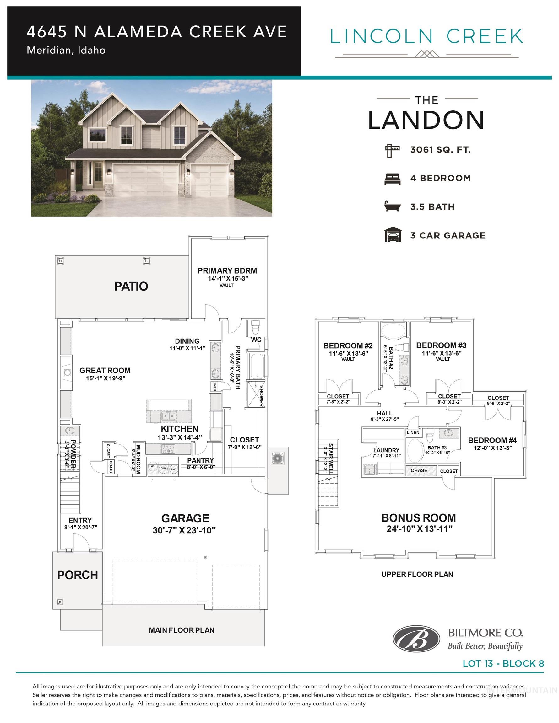 4645 N Alameda Creek Ave, Meridian, Idaho 83646, 4 Bedrooms, 3.5 Bathrooms, Residential For Sale, Price $749,900, 98990751
