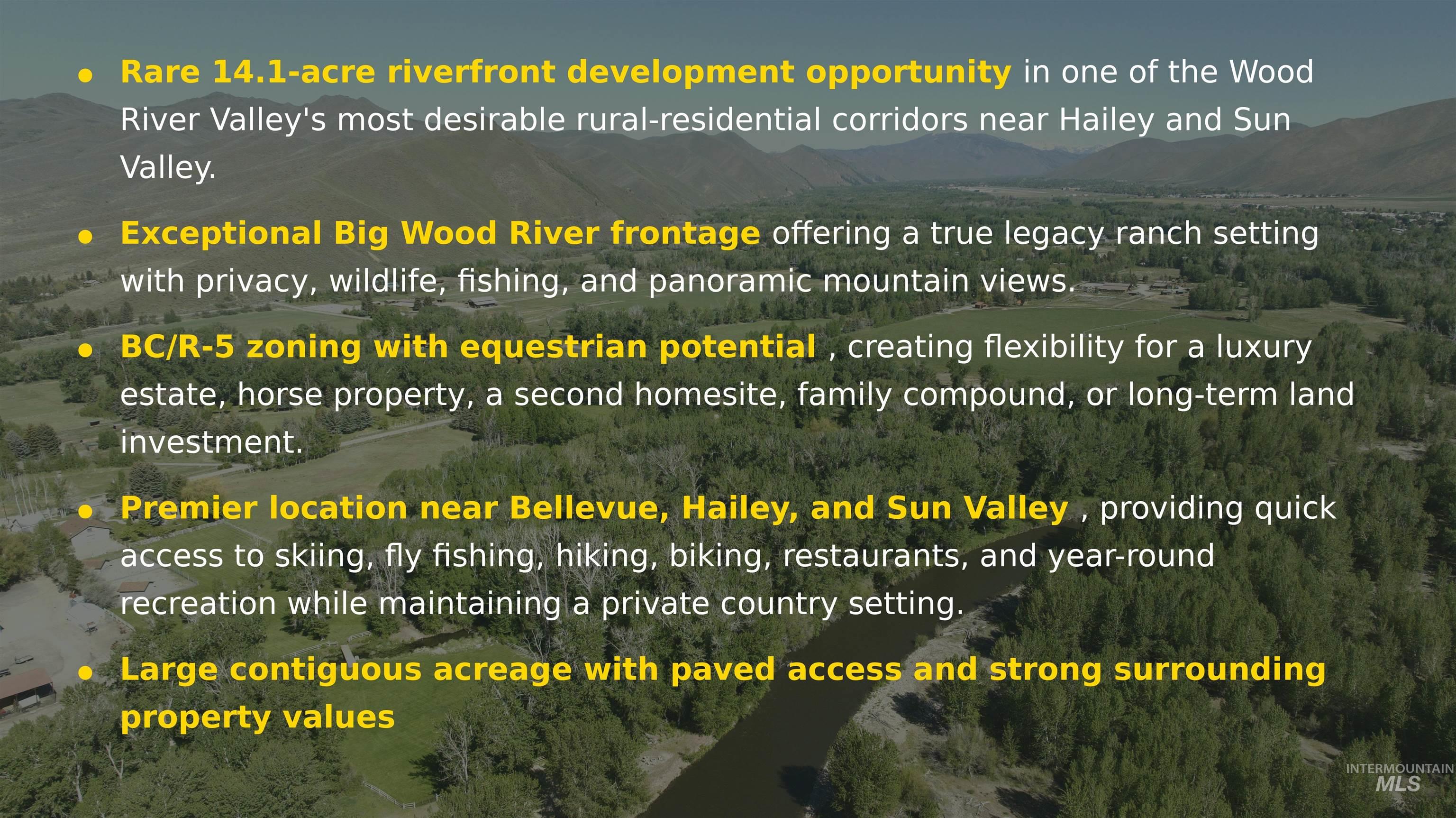 113 & 117 Lower Broadford Rf, Bellevue, Idaho 83313, Land For Sale, Price $3,500,000,MLS 98991039