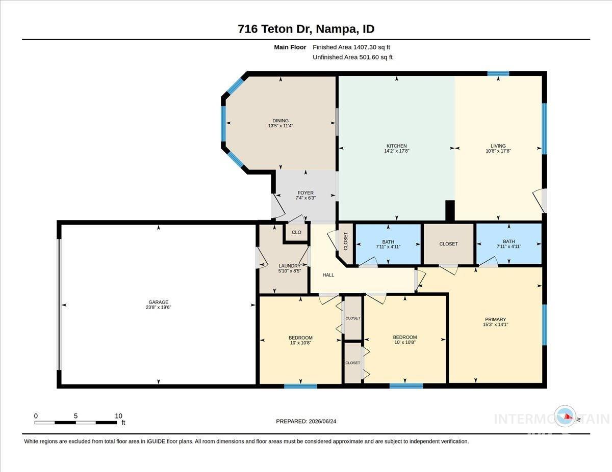 716 Teton Dr., Nampa, Idaho 83686, 3 Bedrooms, 2 Bathrooms, Residential For Sale, Price $399,000,MLS 98991620