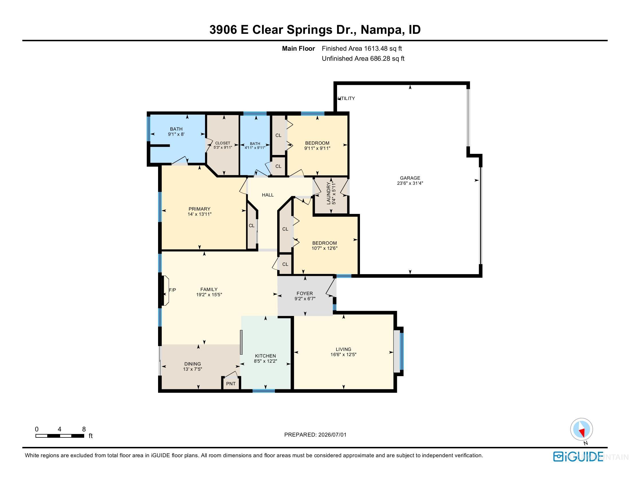 3906 E Clear Springs Dr, Nampa, Idaho 83686-3010, 3 Bedrooms, 2 Bathrooms, Residential For Sale, Price $399,000,MLS 98992456