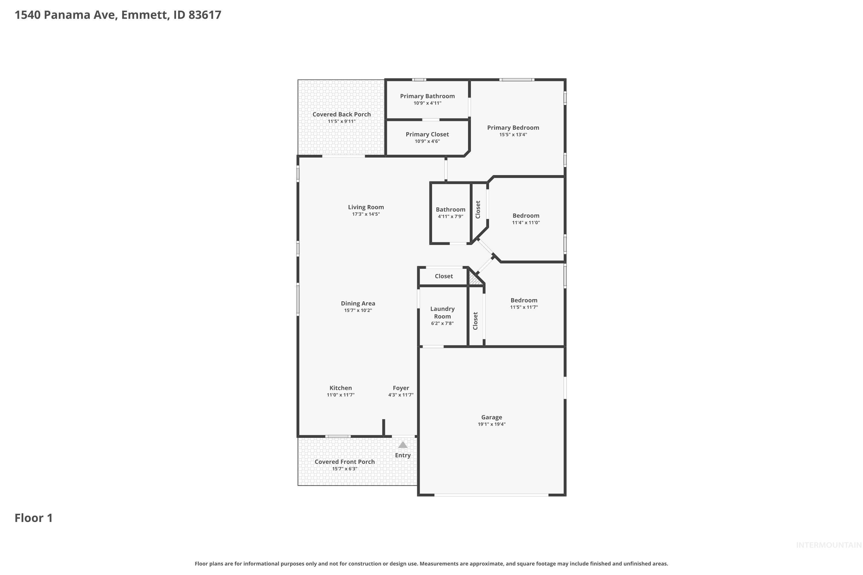 1540 Panama Ave, Emmett, Idaho 83617, 3 Bedrooms, 2 Bathrooms, Residential For Sale, Price $399,900,MLS 98992487