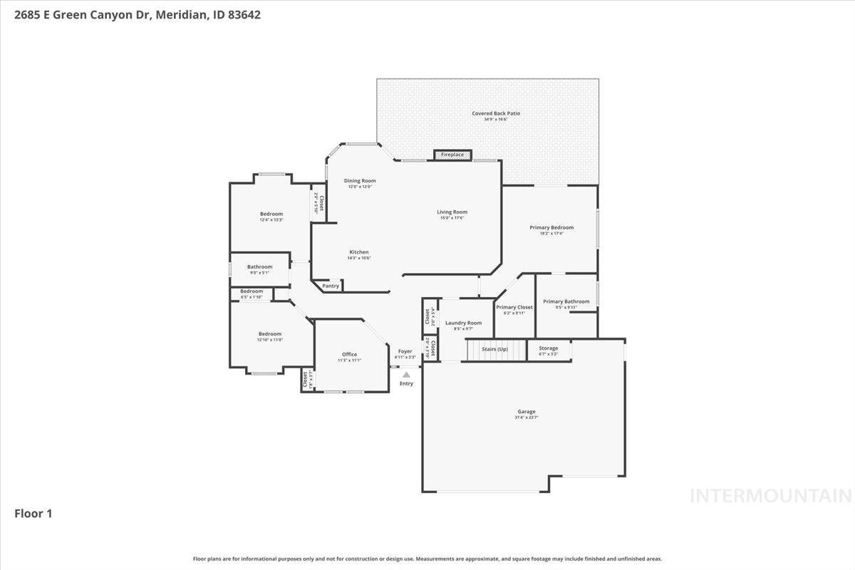 2685 E Green Canyon Drive, Meridian, Idaho 83642, 4 Bedrooms, 2 Bathrooms, Residential For Sale, Price $590,000,MLS 98992632
