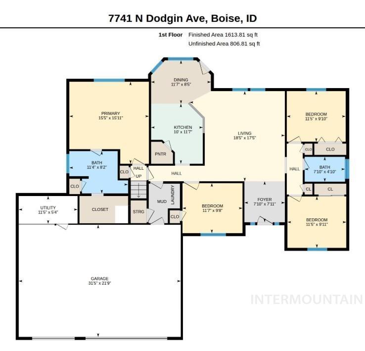 7741 N Dodgin Ave, Boise, Idaho 83714, 4 Bedrooms, 2 Bathrooms, Residential For Sale, Price $530,000,MLS 98993711