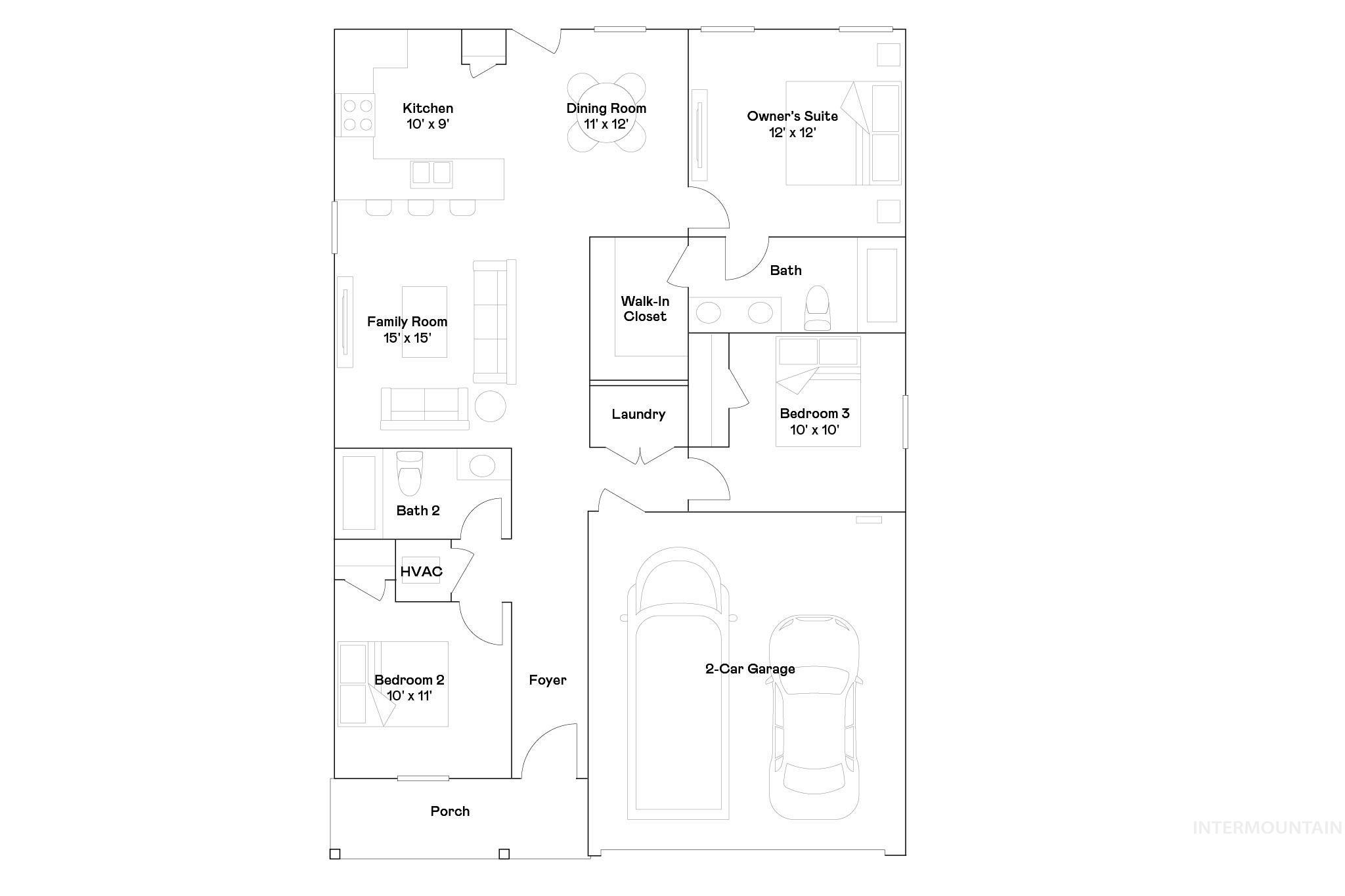 2585 W Pollinator Dr, Kuna, Idaho 83634, 3 Bedrooms, 2 Bathrooms, Residential For Sale, Price $401,350,MLS 98993898