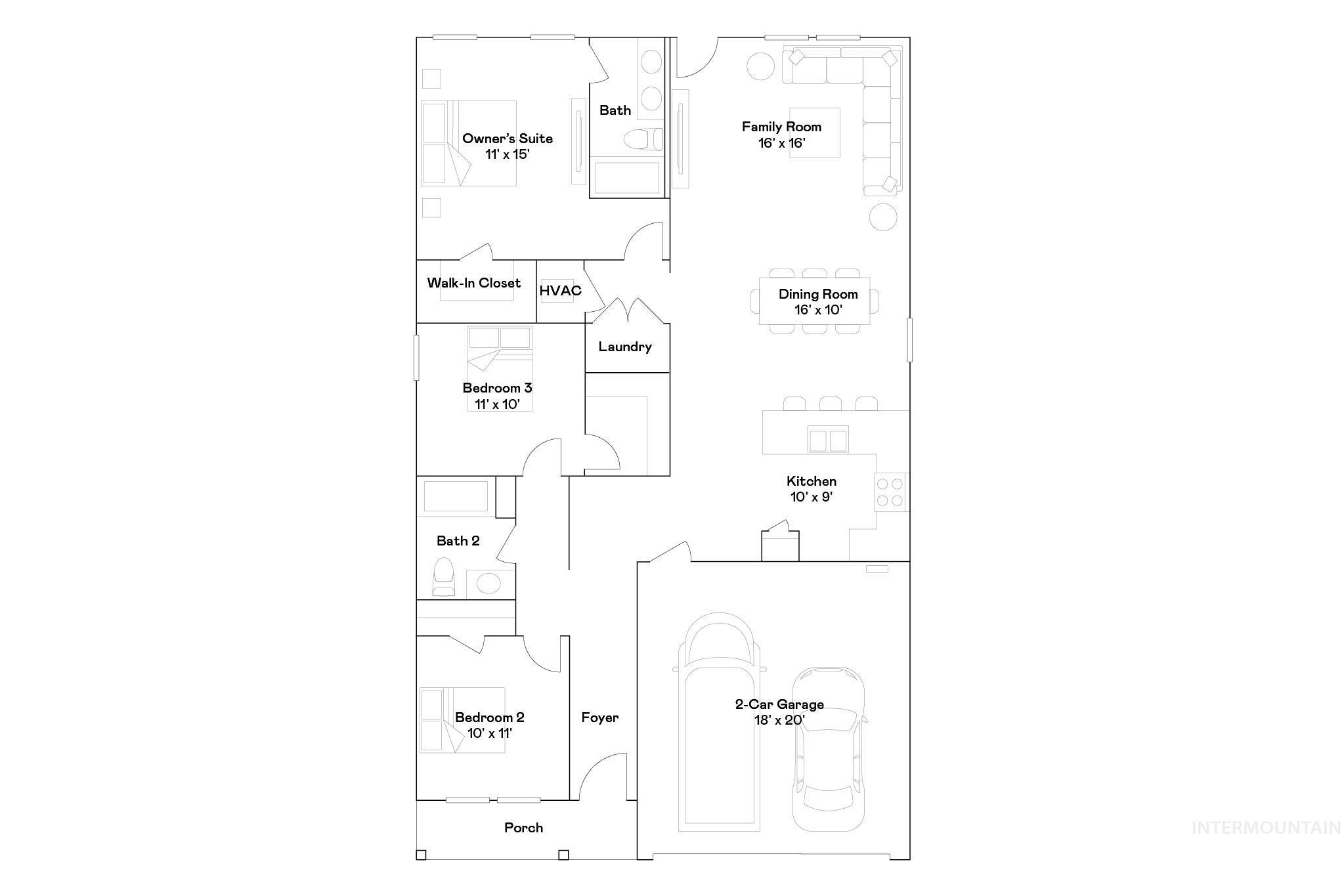 2613 W Pollinator Dr, Kuna, Idaho 83634, 3 Bedrooms, 2 Bathrooms, Residential For Sale, Price $426,850,MLS 98993900