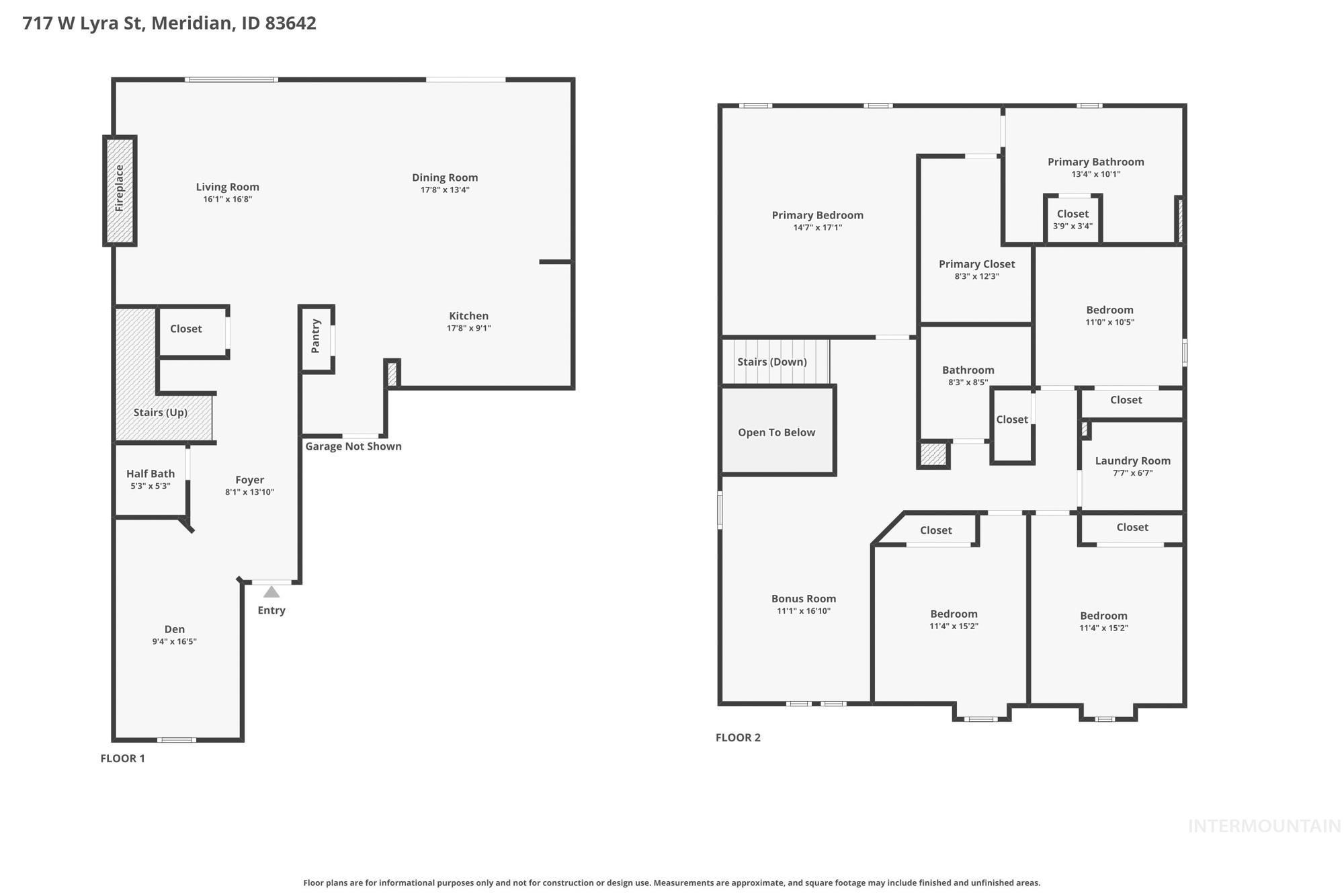 717 Lyra St, Meridian, Idaho 83642, 4 Bedrooms, 2.5 Bathrooms, Residential For Sale, Price $549,900,MLS 98994169