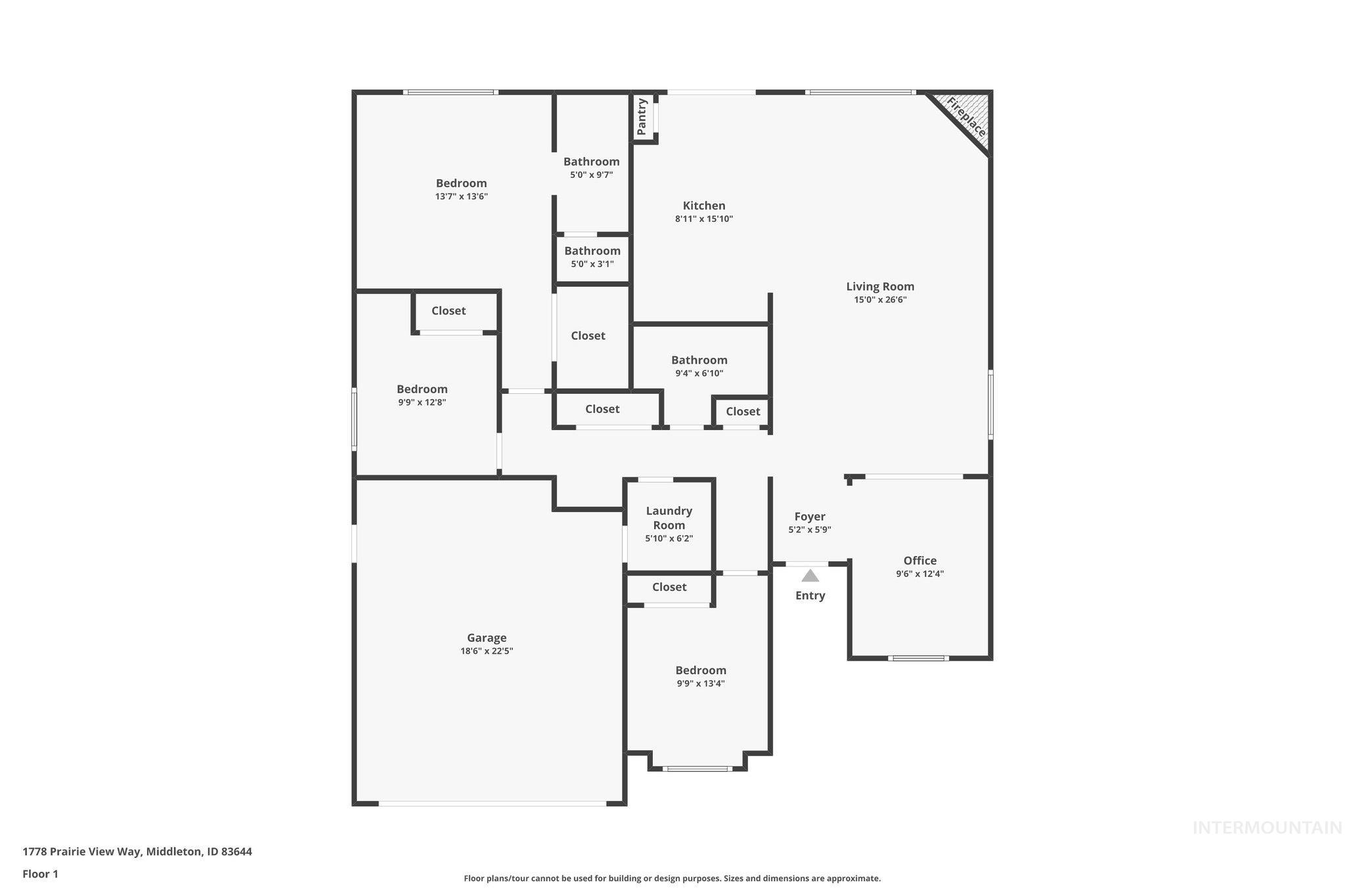 1778 Prairie View, Middleton, Idaho 83644, 3 Bedrooms, 2 Bathrooms, Residential For Sale, Price $419,990, 98995032