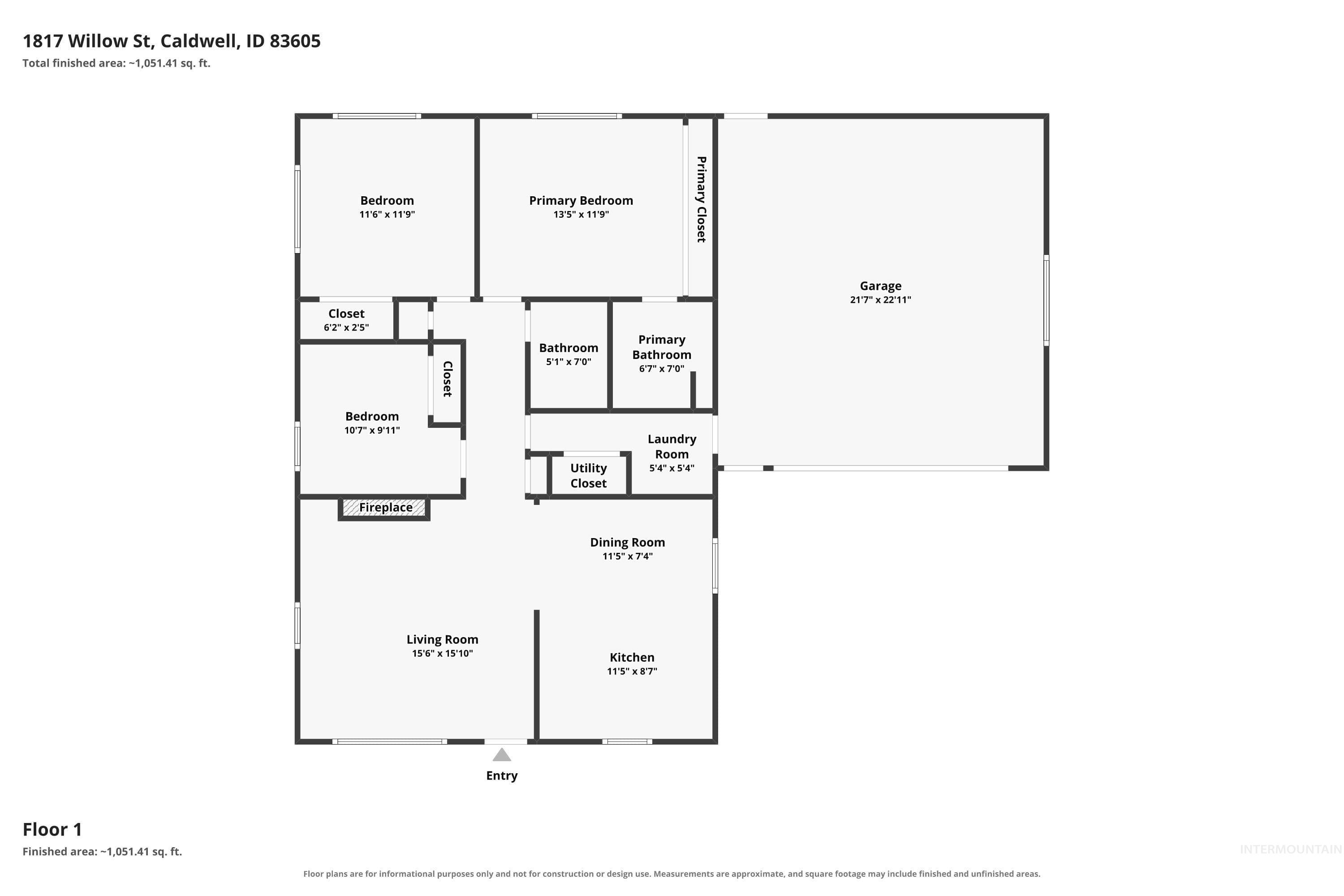 1817 Willow St, Caldwell, Idaho 83605, 3 Bedrooms, 2 Bathrooms, Residential For Sale, Price $389,900, 98995514