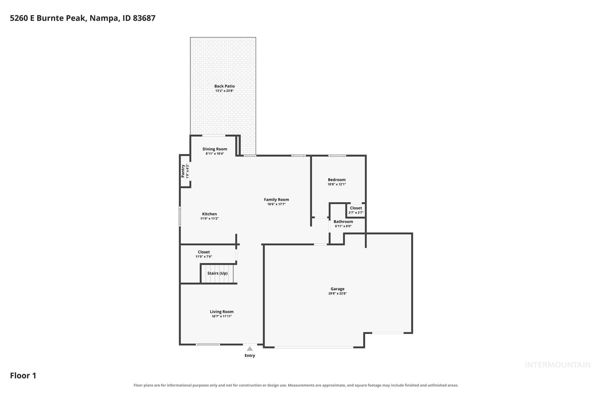 5260 E Burnte Peak St., Nampa, Idaho 83687, 5 Bedrooms, 3 Bathrooms, Residential For Sale, Price $549,990,MLS 98996452