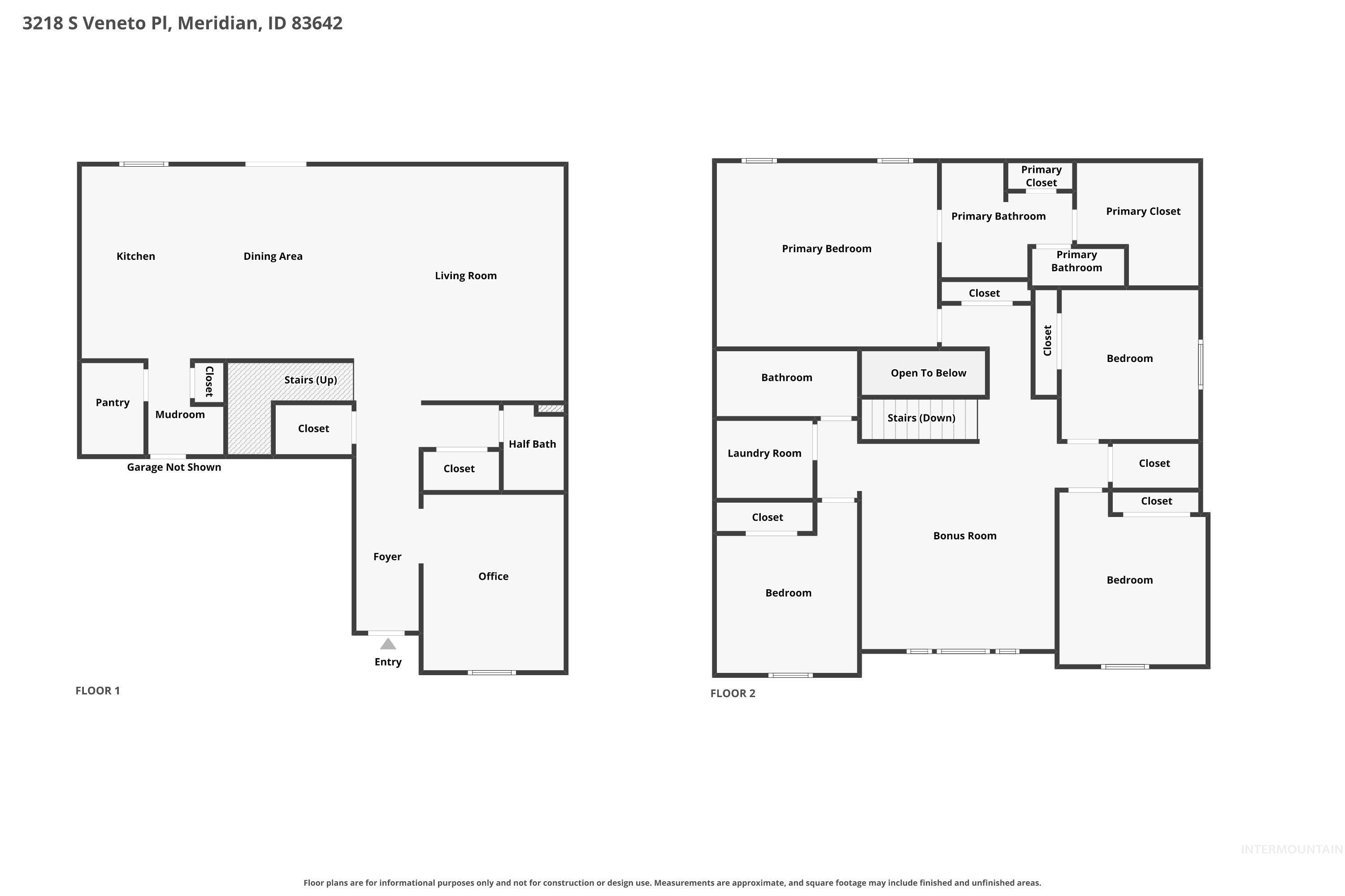 3218 S Veneto Pl, Meridian, Idaho 83642, 4 Bedrooms, 2.5 Bathrooms, Residential For Sale, Price $610,000,MLS 98997212