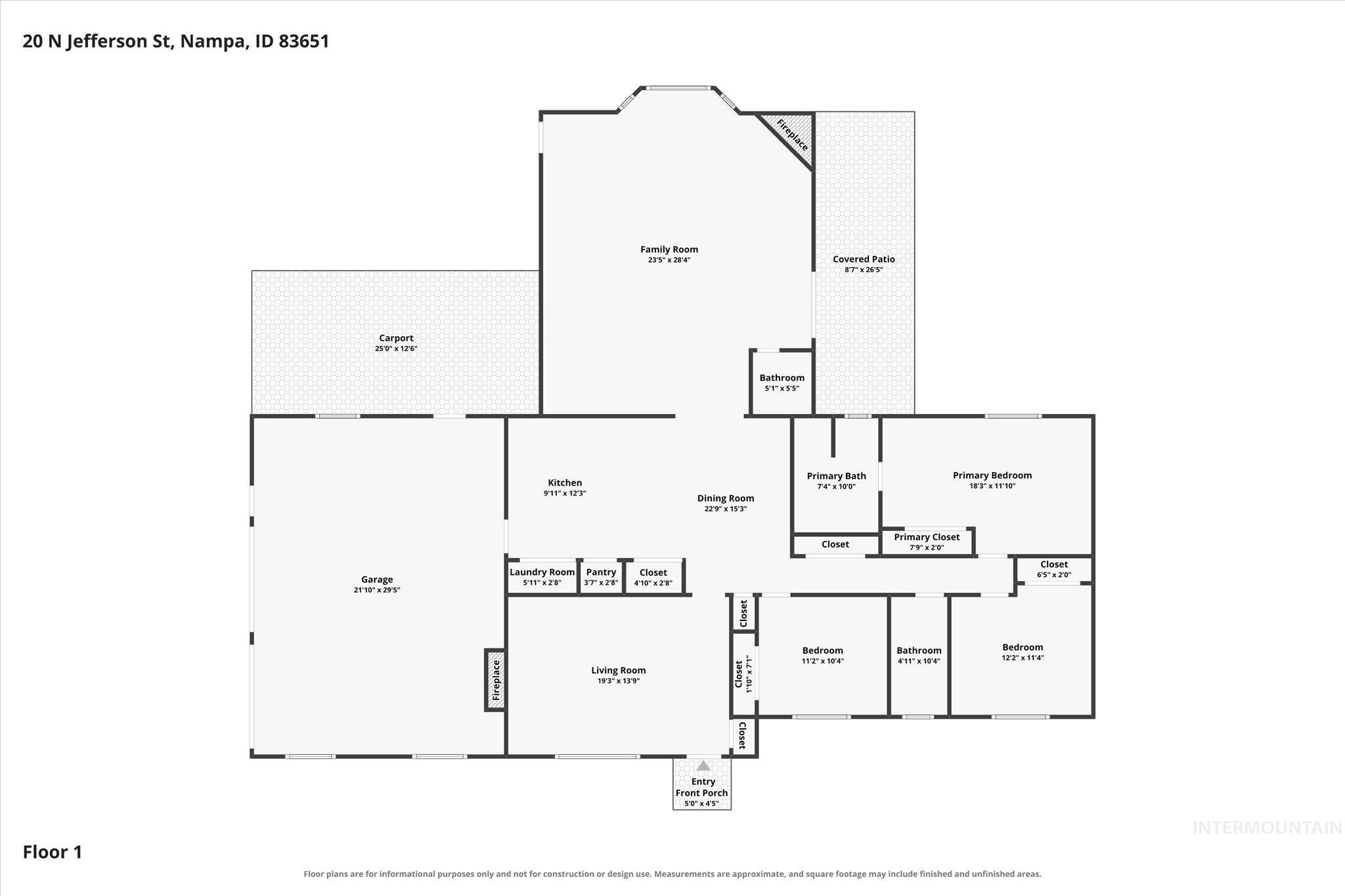 20 N Jefferson St, Nampa, Idaho 83651, 3 Bedrooms, 2.5 Bathrooms, Residential For Sale, Price $564,900, 98997379