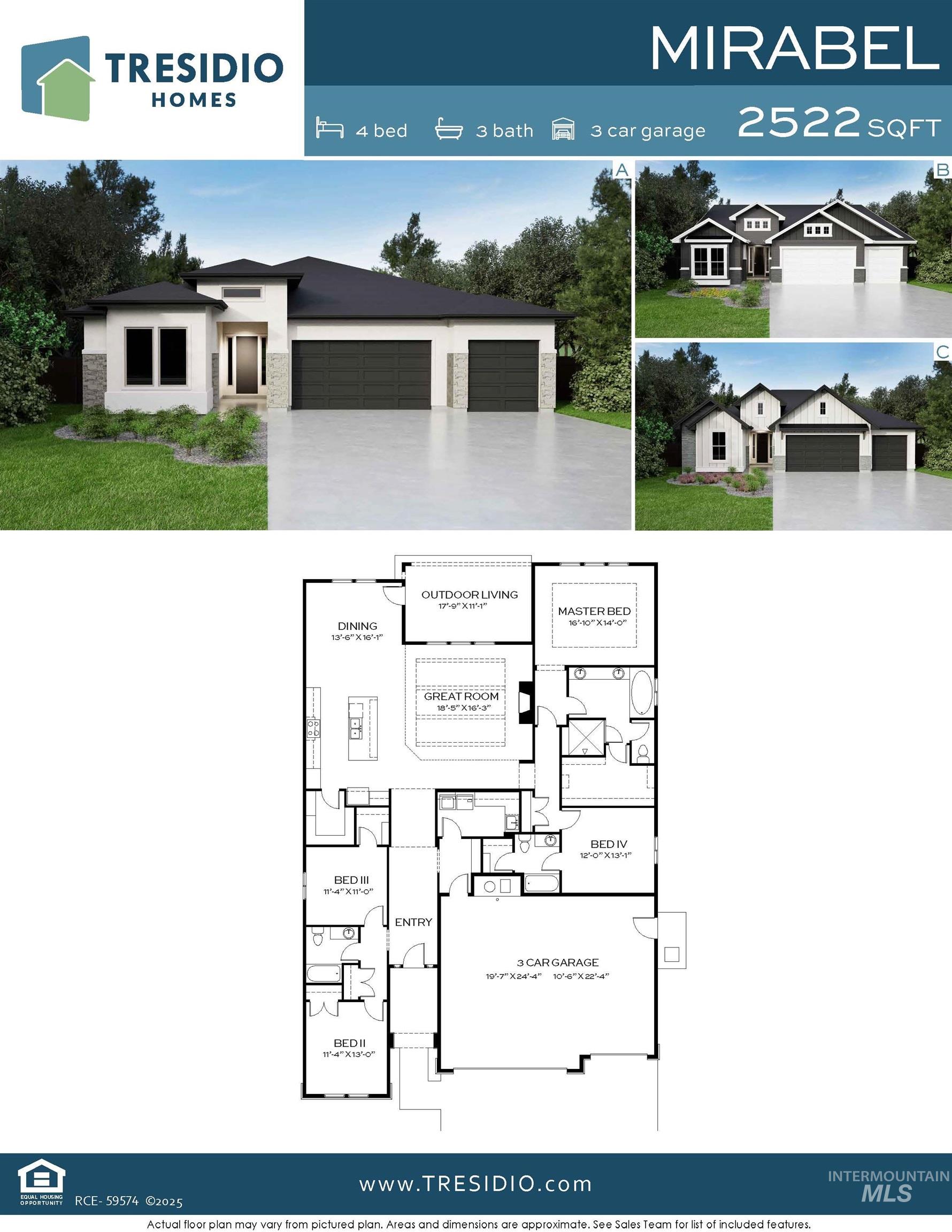 6410 W Carnock Dr., Eagle, Idaho 83616, 4 Bedrooms, 3 Bathrooms, Residential For Sale, Price $839,880, 98997499