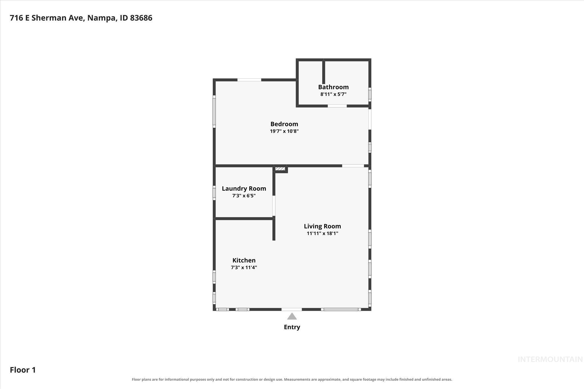716 E Sherman Ave, Nampa, Idaho 83686, 1 Bedroom, 1 Bathroom, Residential For Sale, Price $234,900,MLS 98997967