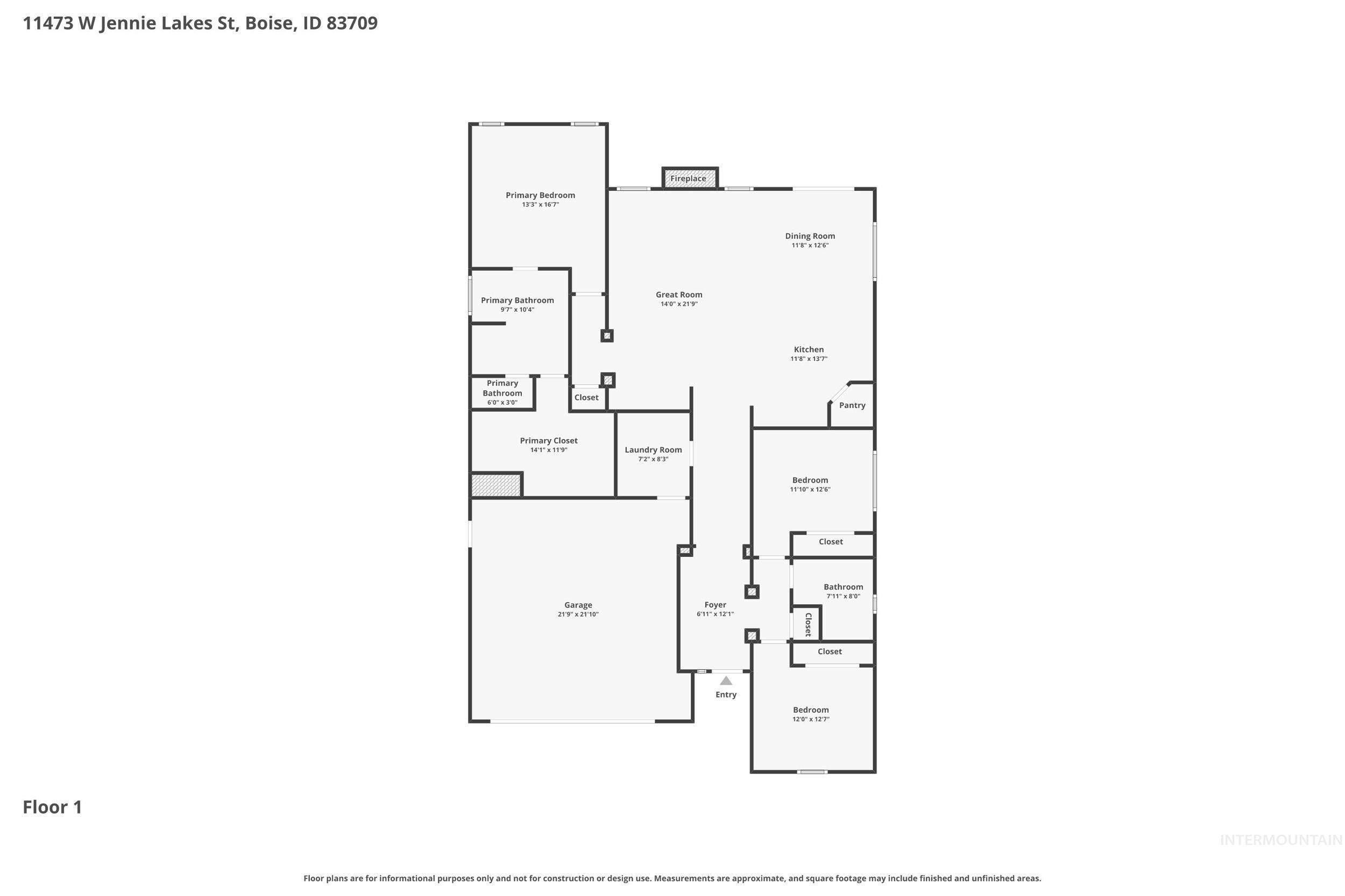 11473 W Jennie Lakes Street, Boise, Idaho 83709, 3 Bedrooms, 2 Bathrooms, Residential For Sale, Price $499,900, 98998099