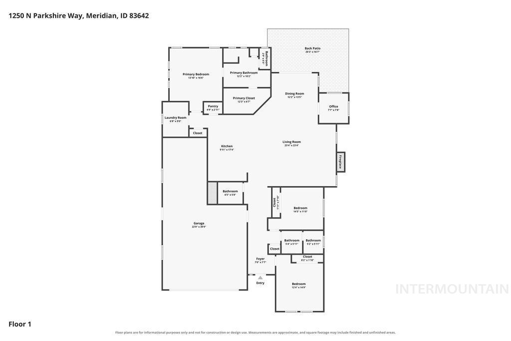 1250 N Parkshire Way, Meridian, Idaho 83642, 3 Bedrooms, 2.5 Bathrooms, Residential For Sale, Price $634,900,MLS 98998191