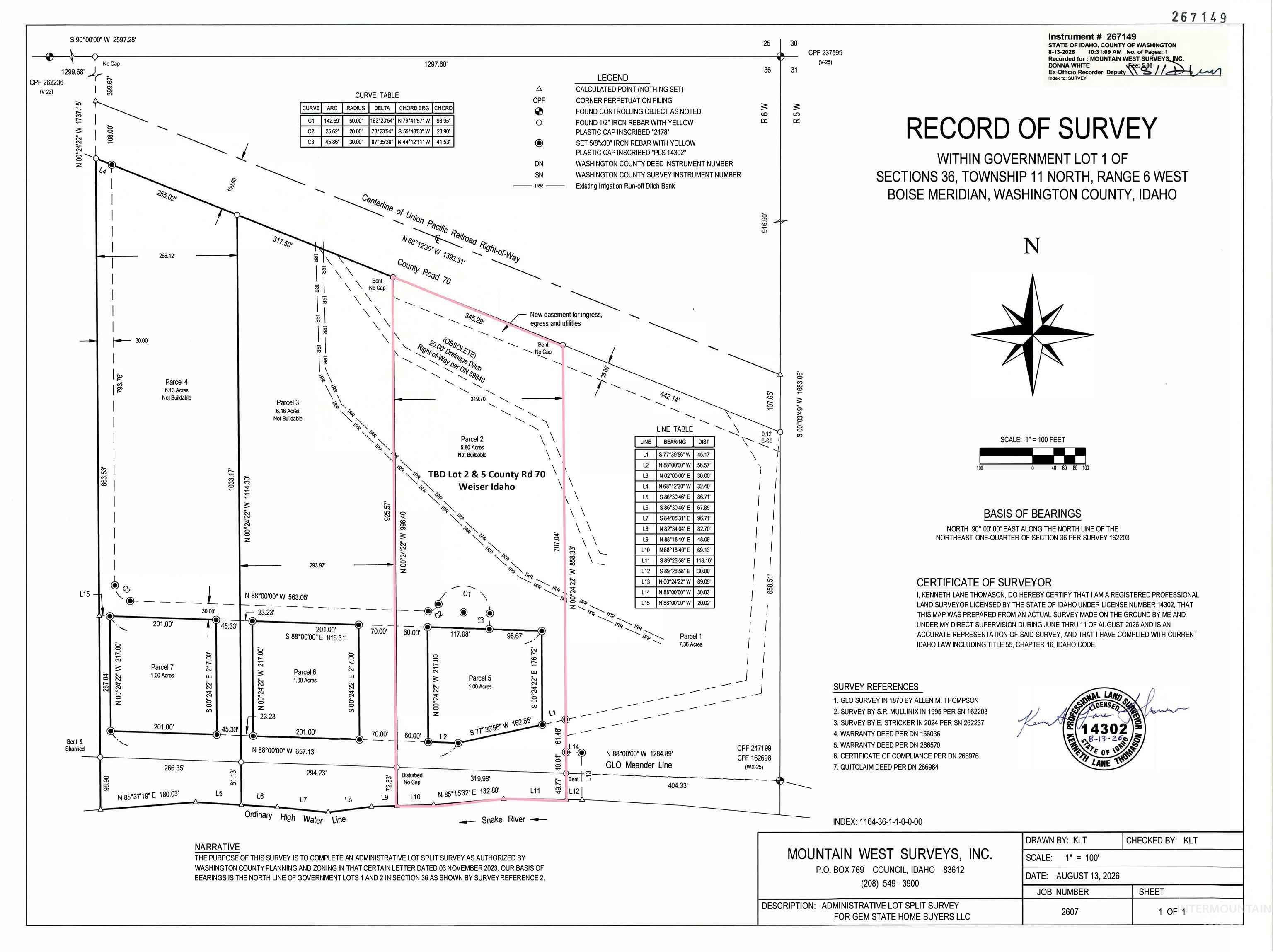 TBD Lot 2 & 5 County Rd 70, Weiser, Idaho 83672, Land For Sale, Price $365,000, 98998393