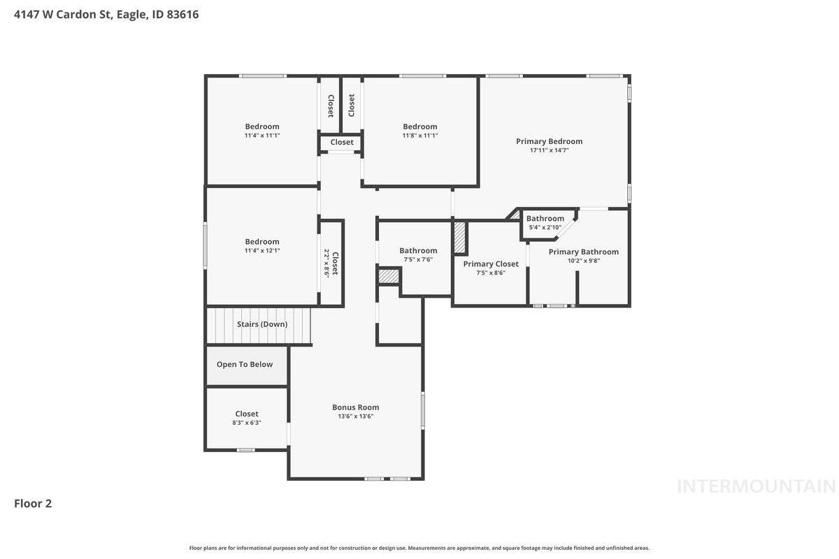 4147 W Cardon Street, Eagle, Idaho 83616, 5 Bedrooms, 3 Bathrooms, Residential For Sale, Price $799,990, 98998670