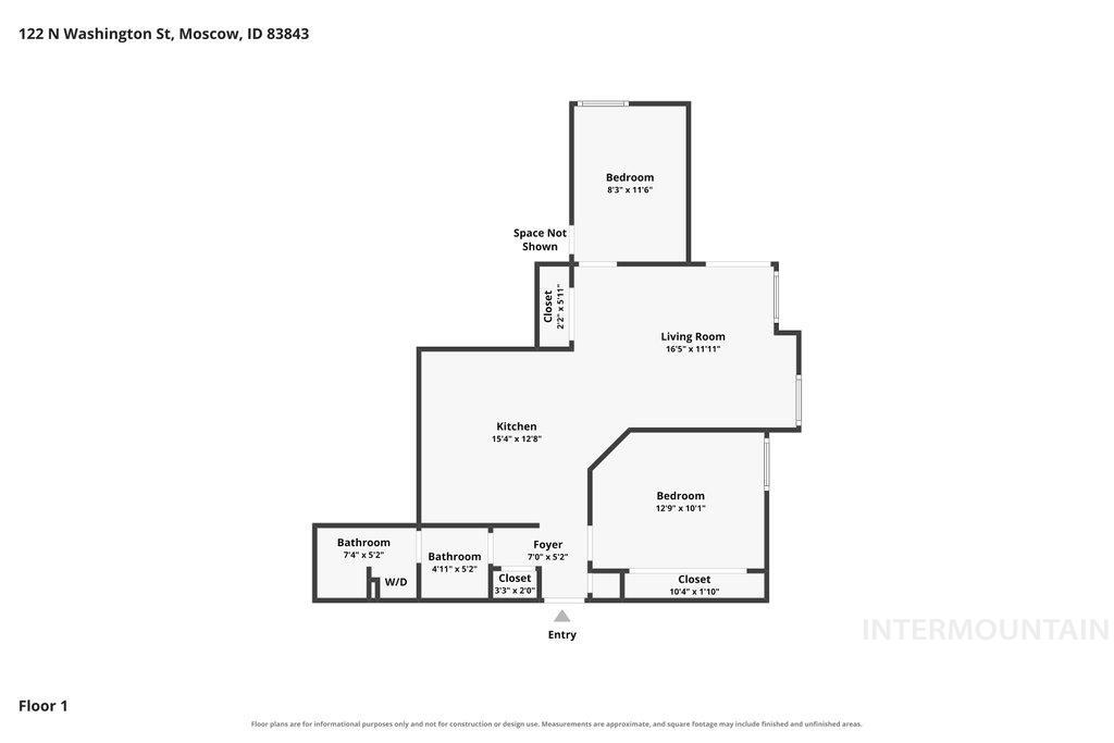 122 N Washington, Moscow, Idaho 83843, 2 Bedrooms, 1 Bathroom, Residential For Sale, Price $315,000, 98998695