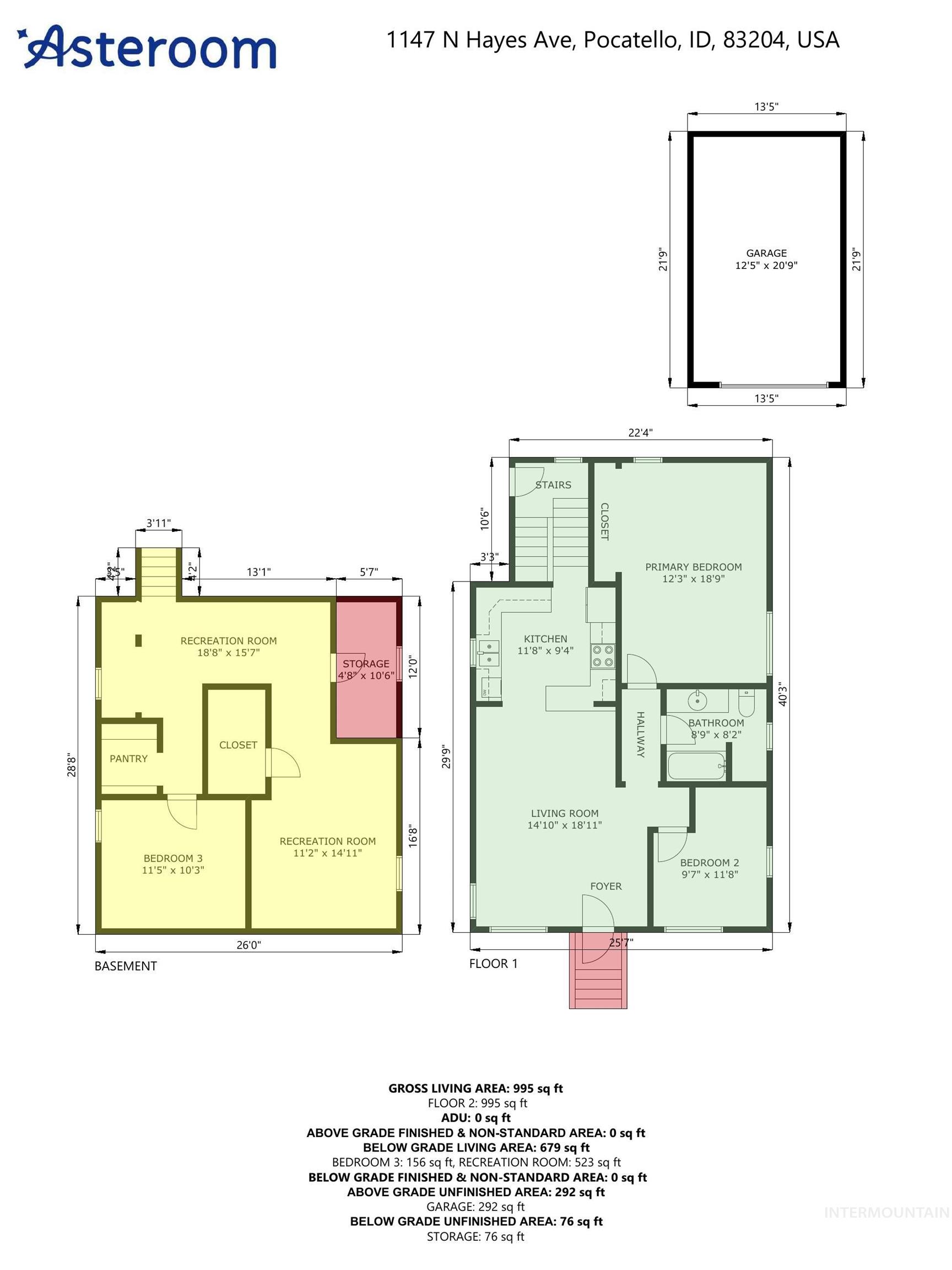 1147 N Hayes, Pocatello, Idaho 83204, 3 Bedrooms, 1 Bathroom, Residential For Sale, Price $205,000, 98999530