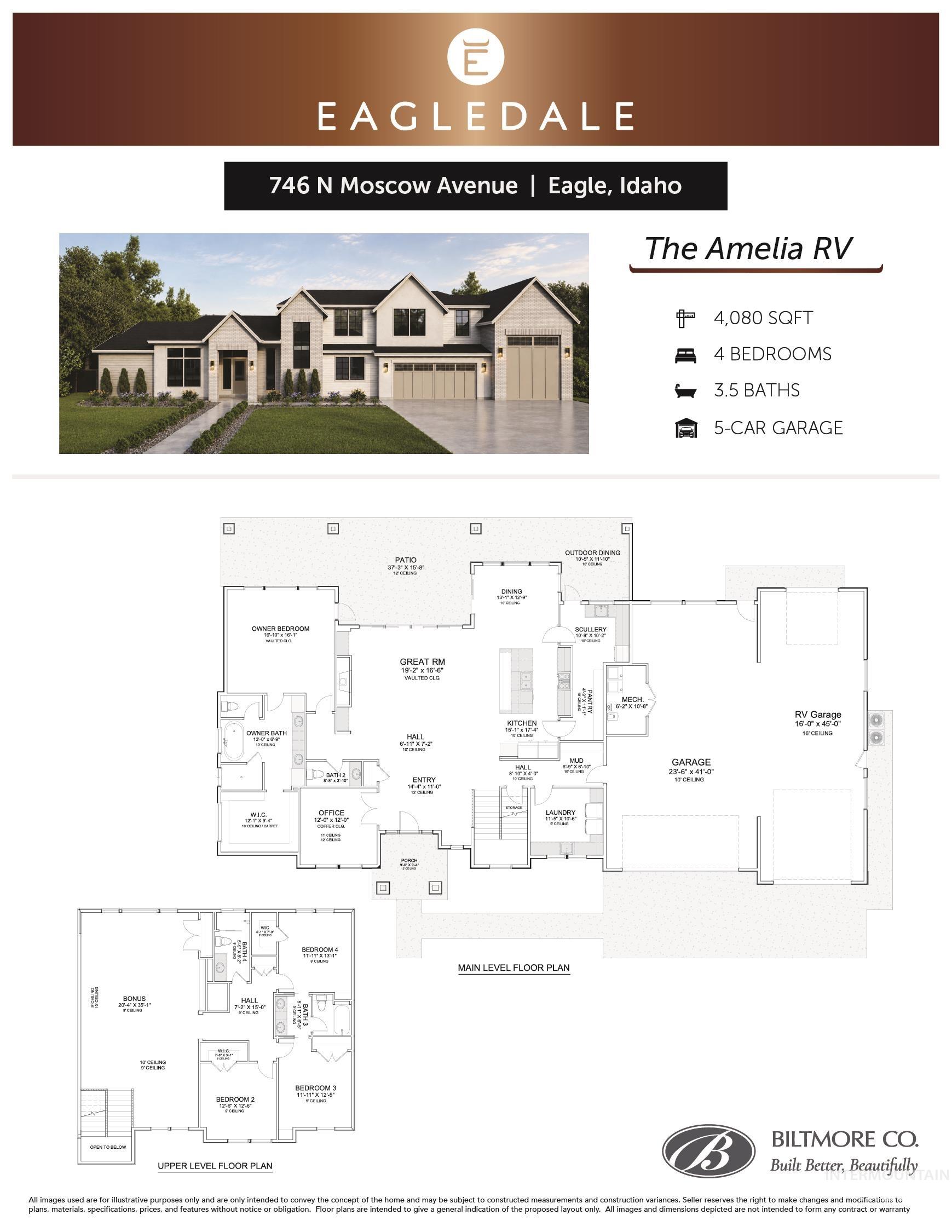 746 N Moscow Ave, Eagle, Idaho 83616, 4 Bedrooms, 3.5 Bathrooms, Residential For Sale, Price $1,999,900, 98999660