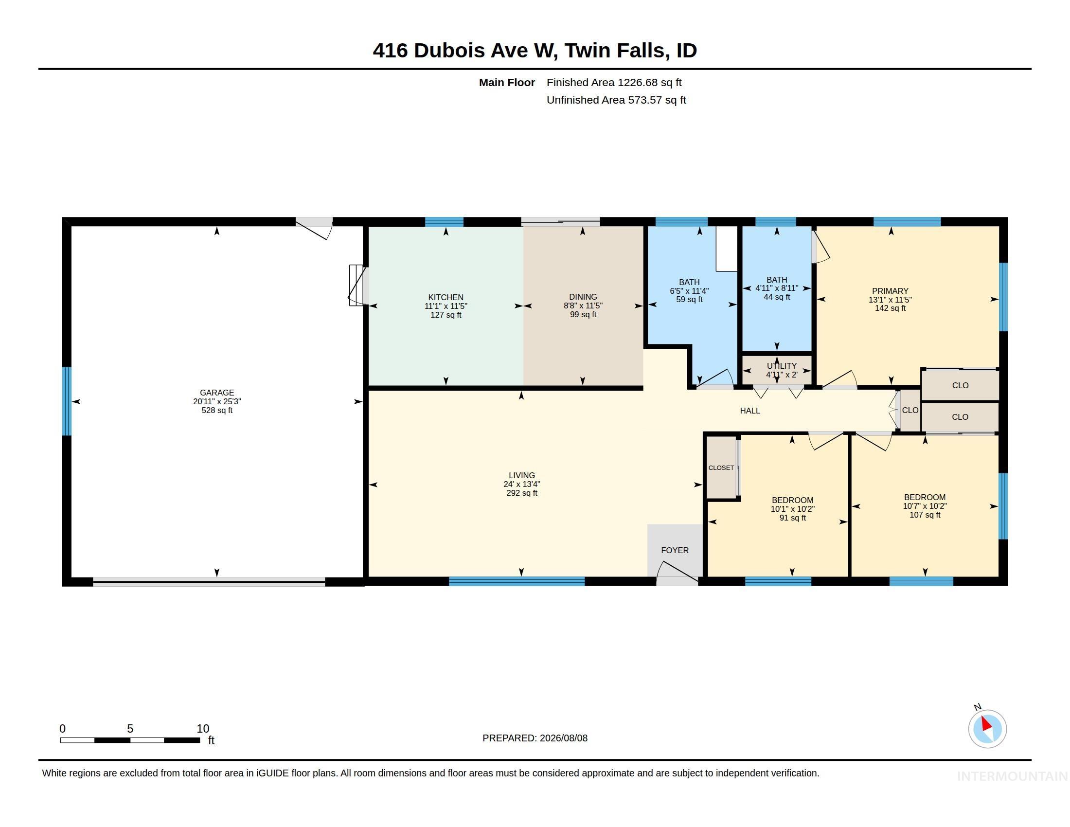 416 Dubois Ave, Twin Falls, Idaho 83301, 3 Bedrooms, 2 Bathrooms, Residential For Sale, Price $309,000, 98999661