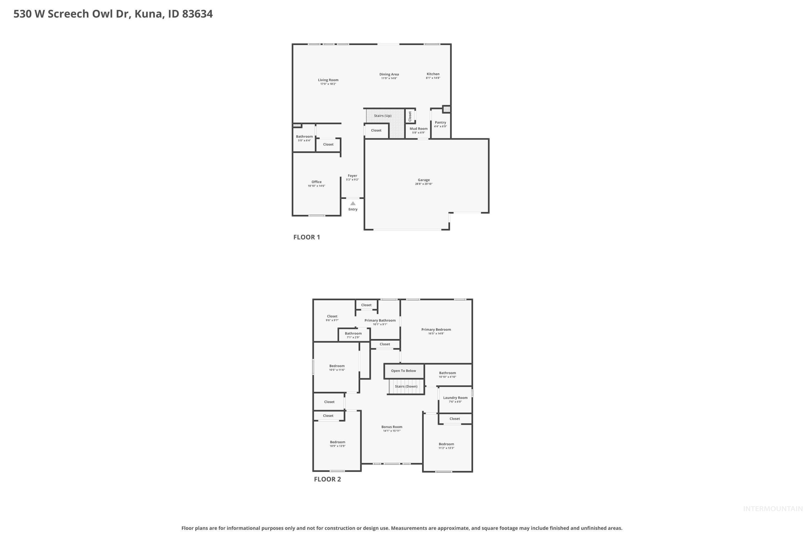 530 W Screech Owl Dr., Kuna, Idaho 83634, 4 Bedrooms, 3 Bathrooms, Residential For Sale, Price $539,000,MLS 99000430