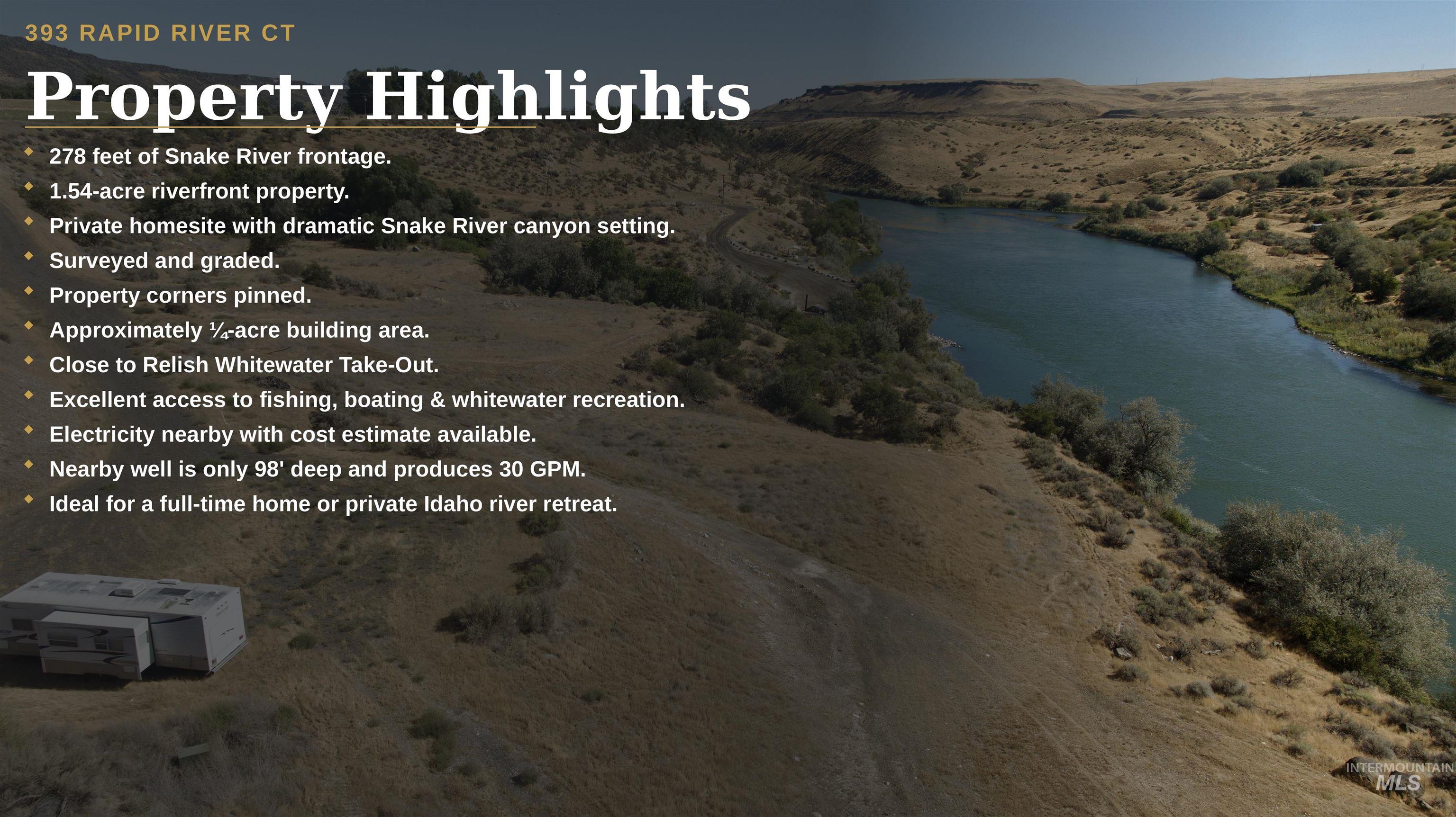 393 Rapid River Ct, Bliss, Idaho 83314, Land For Sale, Price $275,000,MLS 99000673