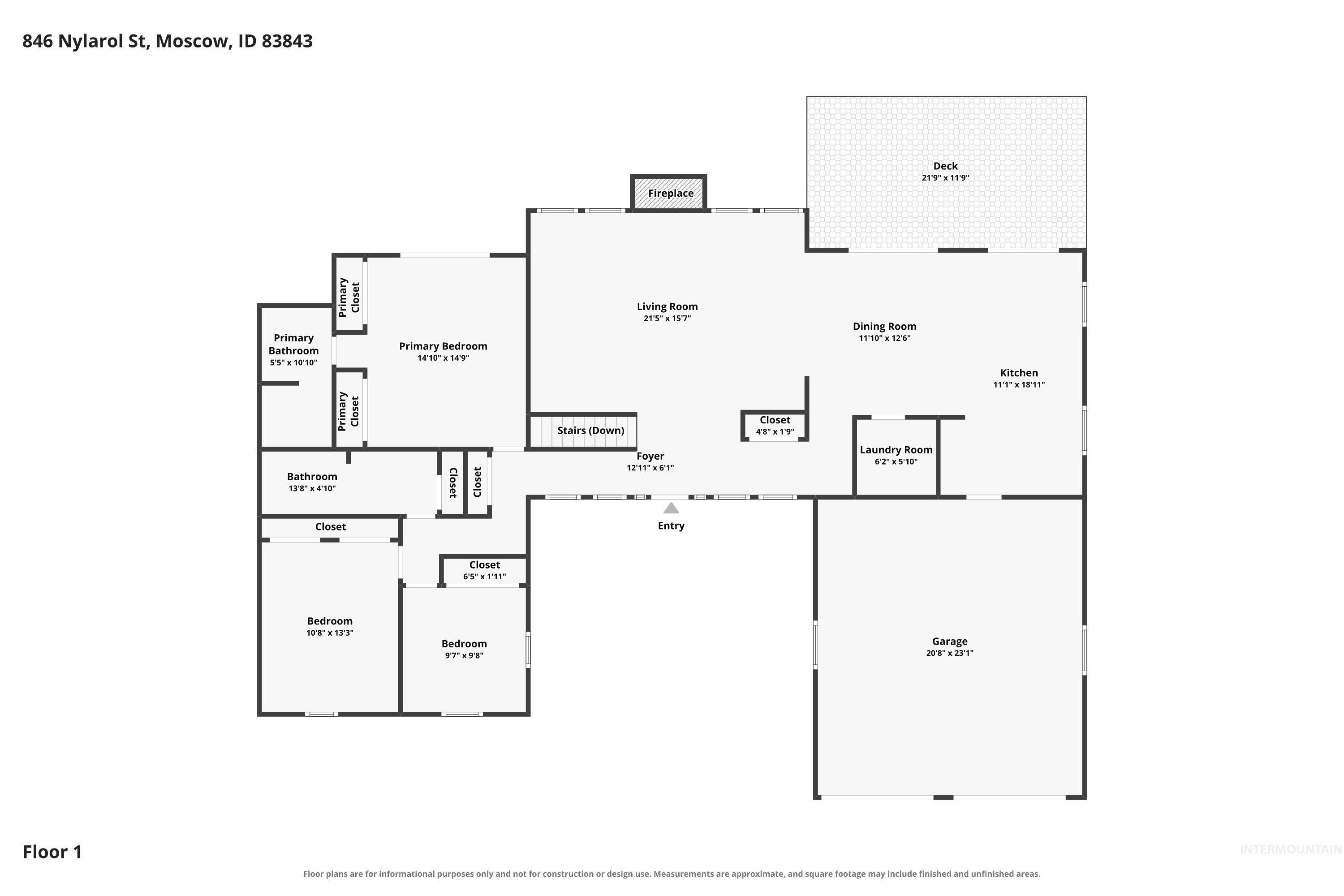 846 Nylarol Street, Moscow, Idaho 83843, 4 Bedrooms, 3 Bathrooms, Residential For Sale, Price $590,000, 99001215