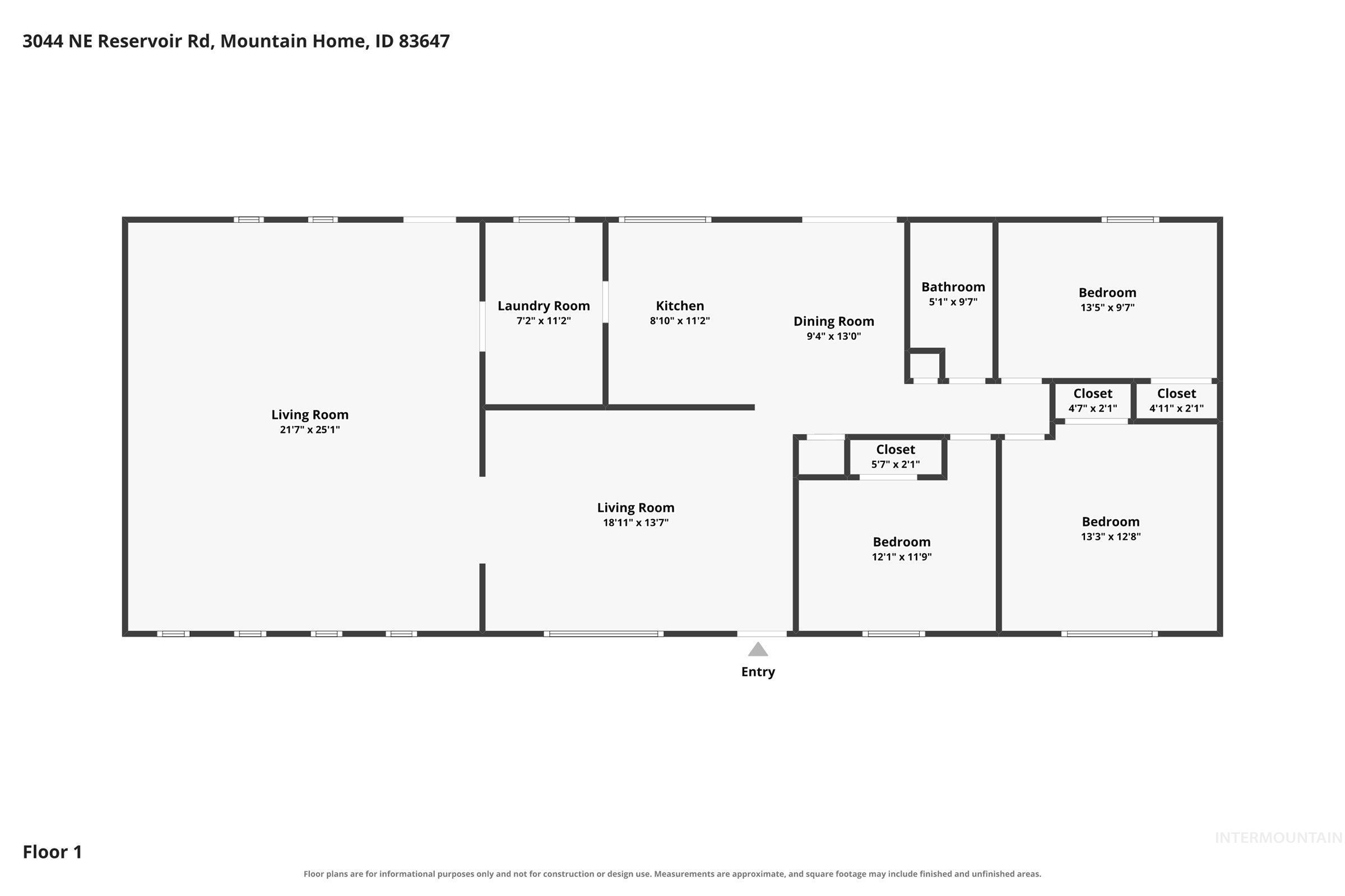 3044 NE Reservoir Rd, Mountain Home, Idaho 83647, 3 Bedrooms, 1 Bathroom, Residential For Sale, Price $474,900,MLS 99002034