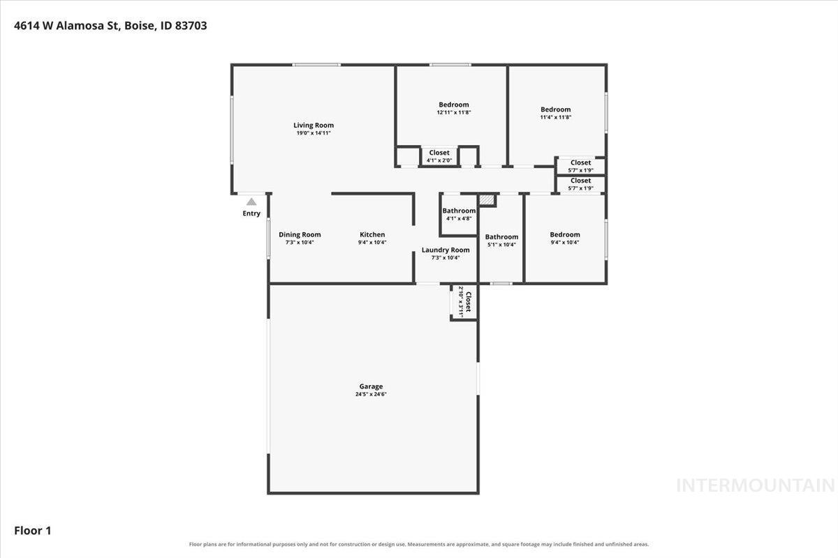 4614 W Alamosa St, Boise, Idaho 83703, 3 Bedrooms, 1.5 Bathrooms, Residential For Sale, Price $484,900,MLS 99002445