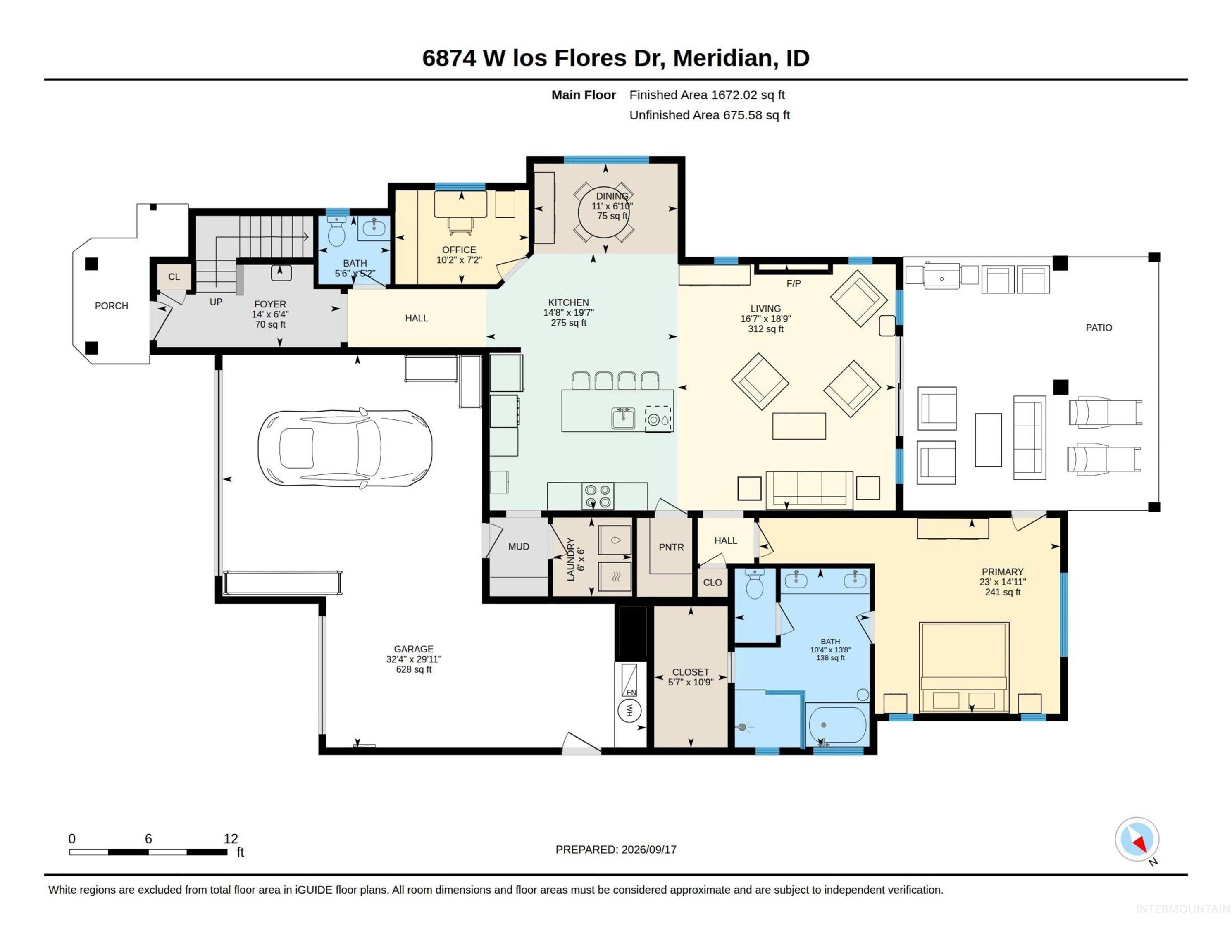 6874 W Los Flores Drive, Meridian, Idaho 83646, 3 Bedrooms, 2.5 Bathrooms, Residential For Sale, Price $710,000,MLS 99002564