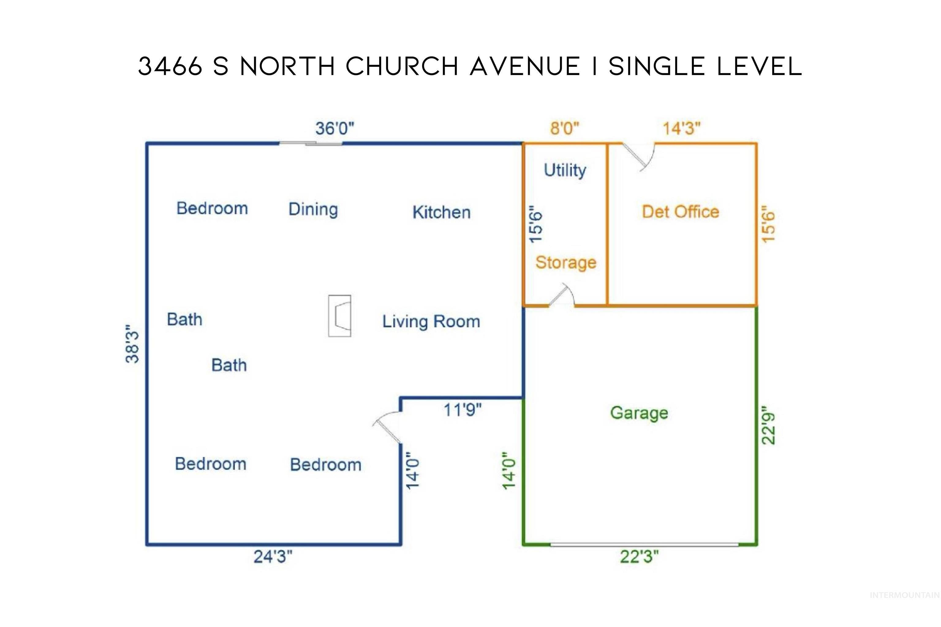 3466 S North Church Avenue, Boise, Idaho 83706, 3 Bedrooms, 2 Bathrooms, Residential For Sale, Price $350,000,MLS 99004104