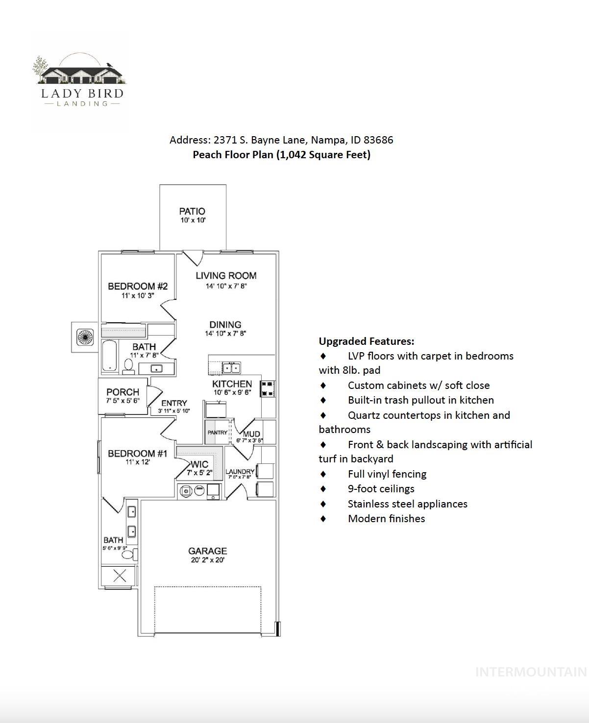 2371 S Bayne Lane, Nampa, Idaho 83686, 2 Bedrooms, 2 Bathrooms, Residential For Sale, Price $342,900,MLS 99004137